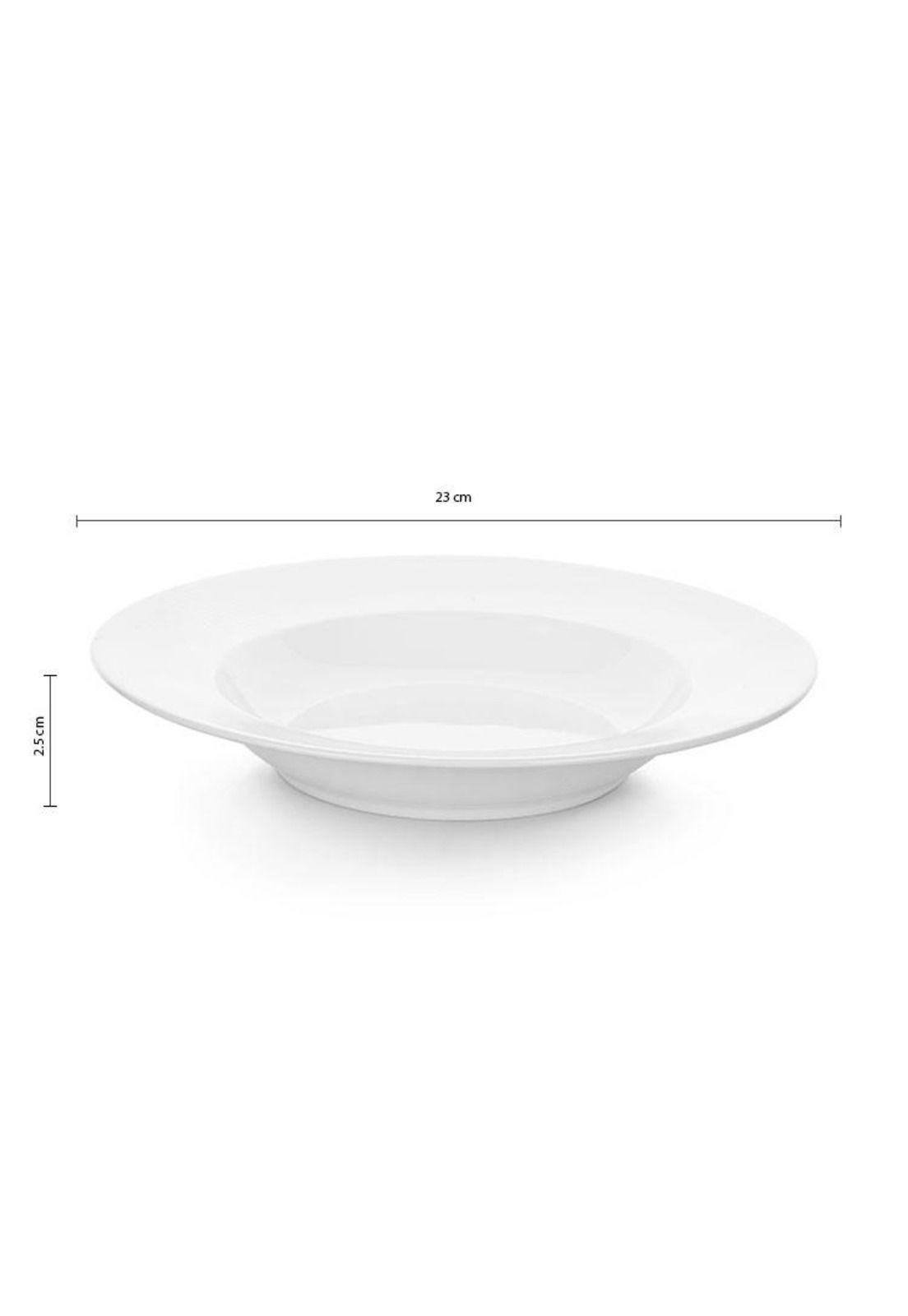 Set De 12 Plato Hondo Borde Grueso Porcelana 23 Cm. Línea To-3