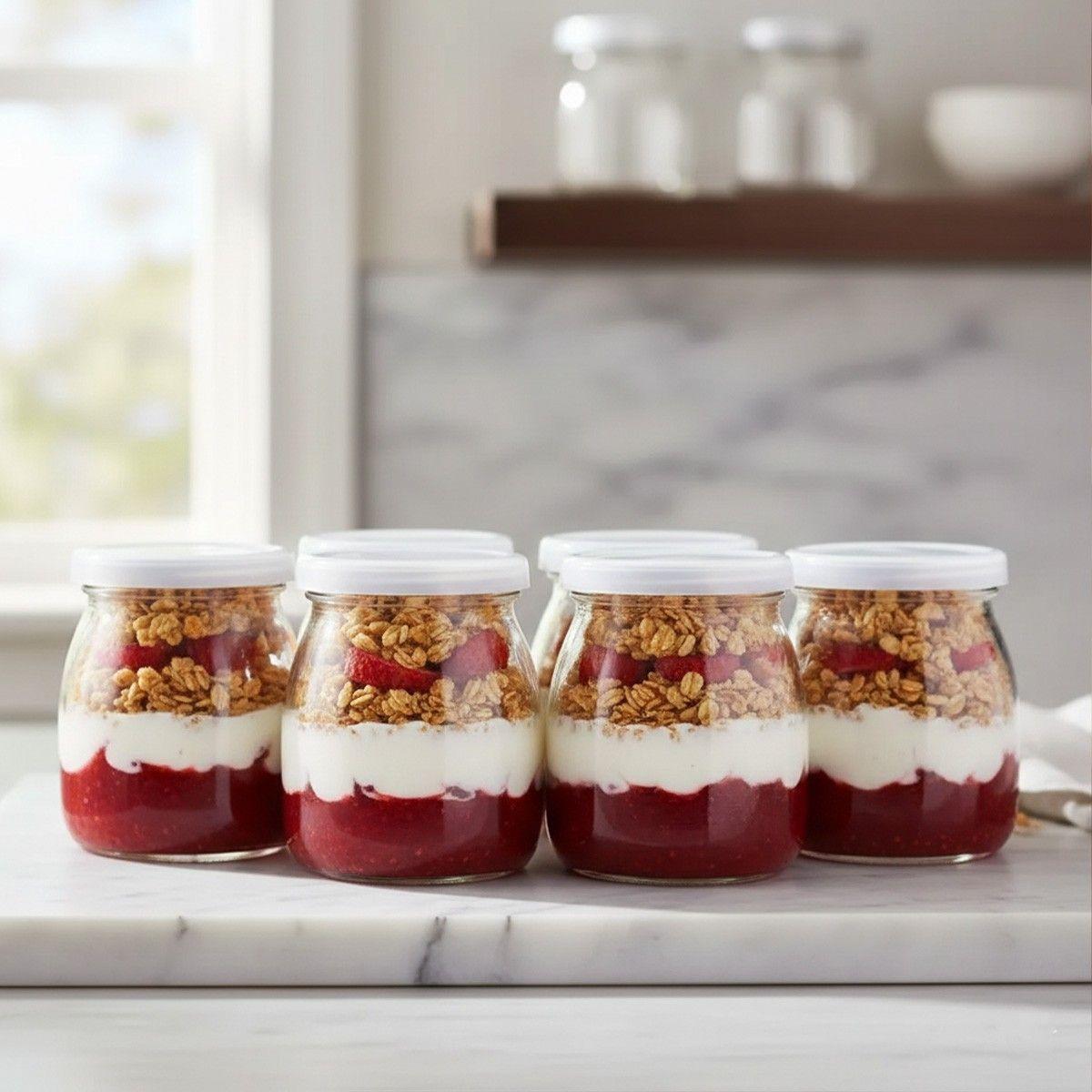 PACK DE 6 FRASCO DE VIDRIO 100CC TAPA HERMÉTICA PLASTICA-7