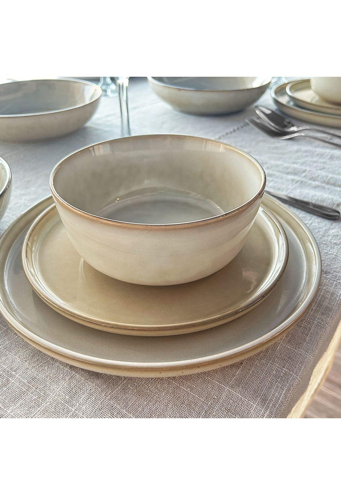 Set Vajilla 24 Piezas Cerámica Beige Linea Oslo-3