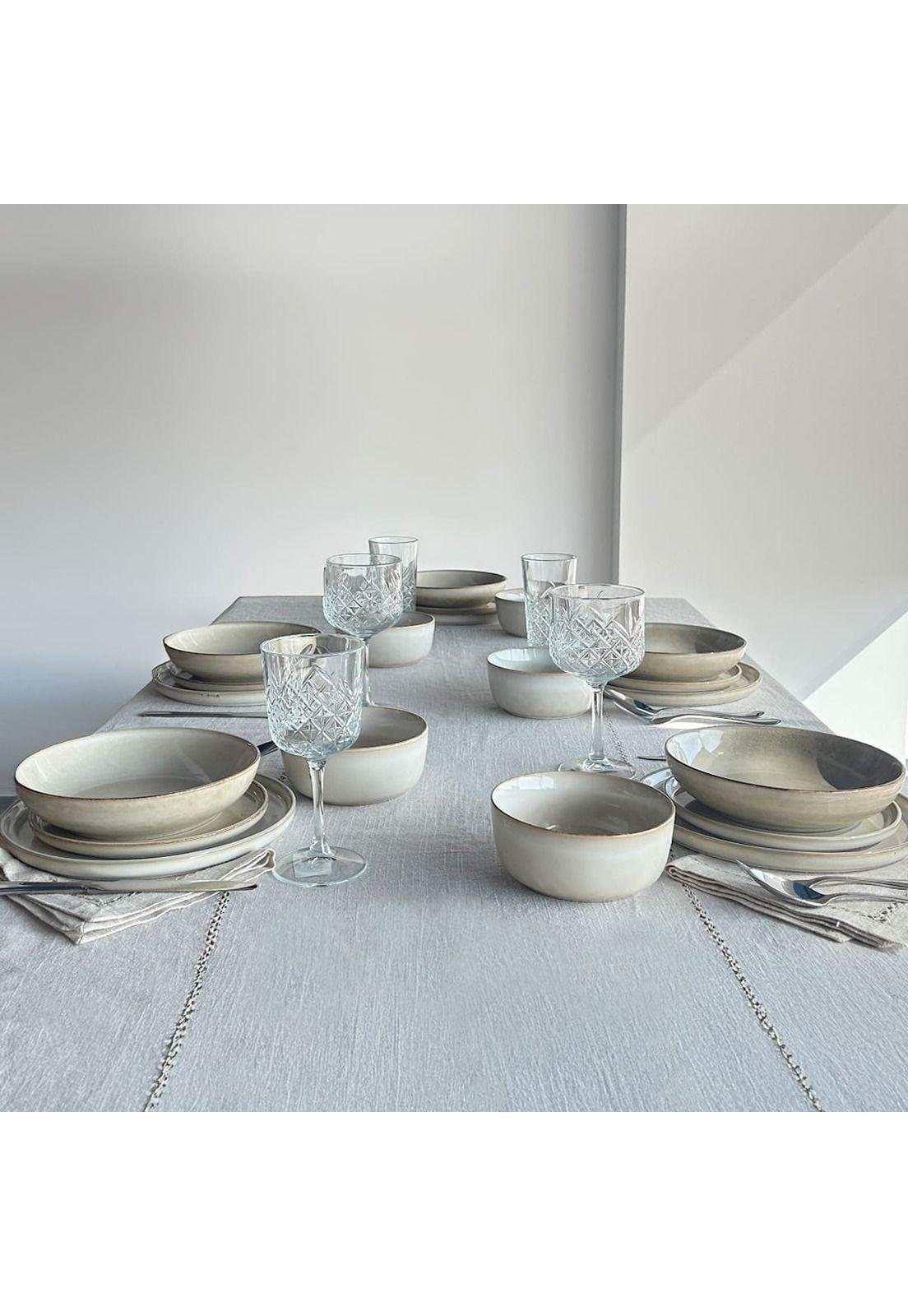 Set Vajilla 24 Piezas Cerámica Beige Linea Oslo-6