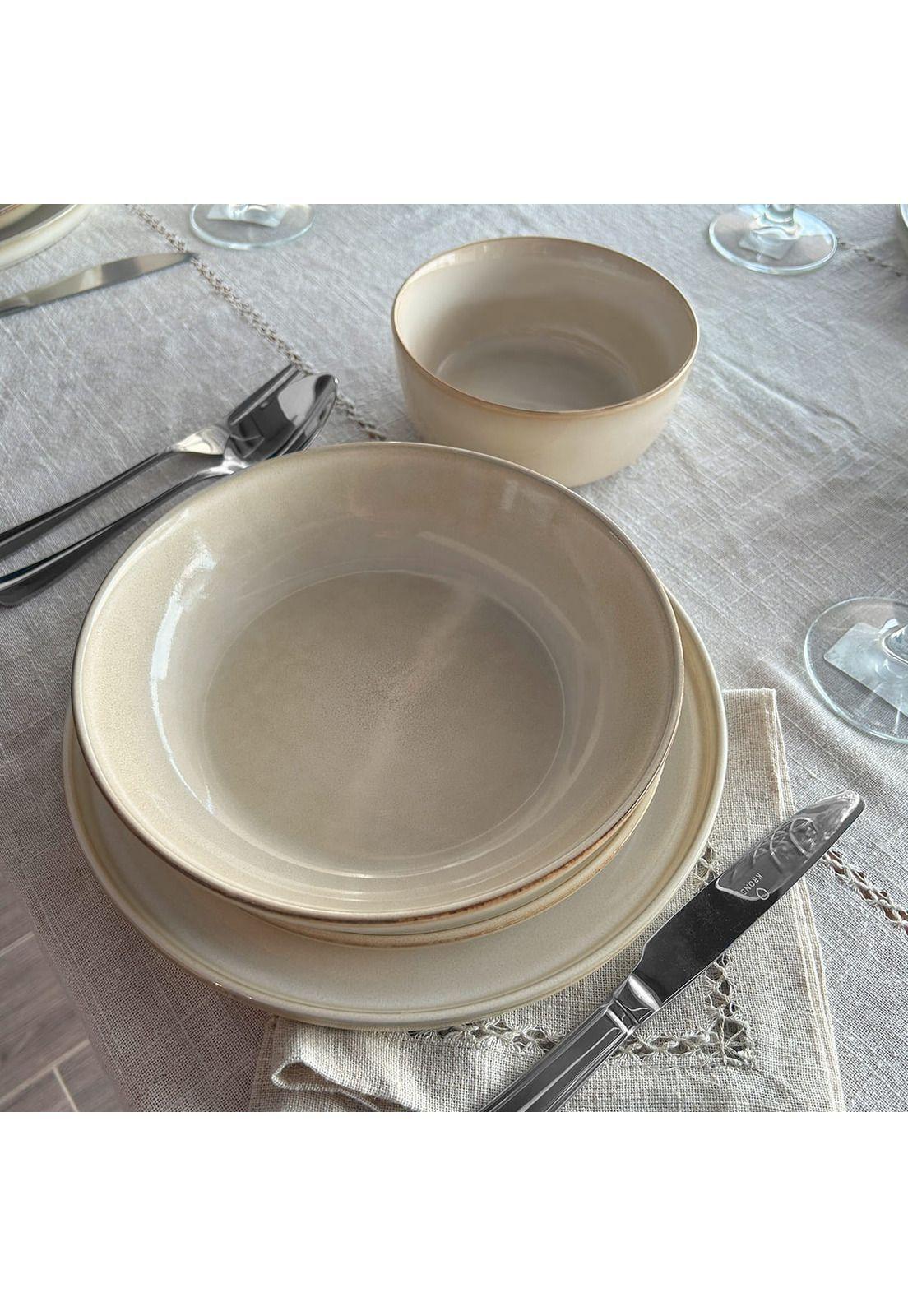 Set Vajilla 24 Piezas Cerámica Beige Linea Oslo-7
