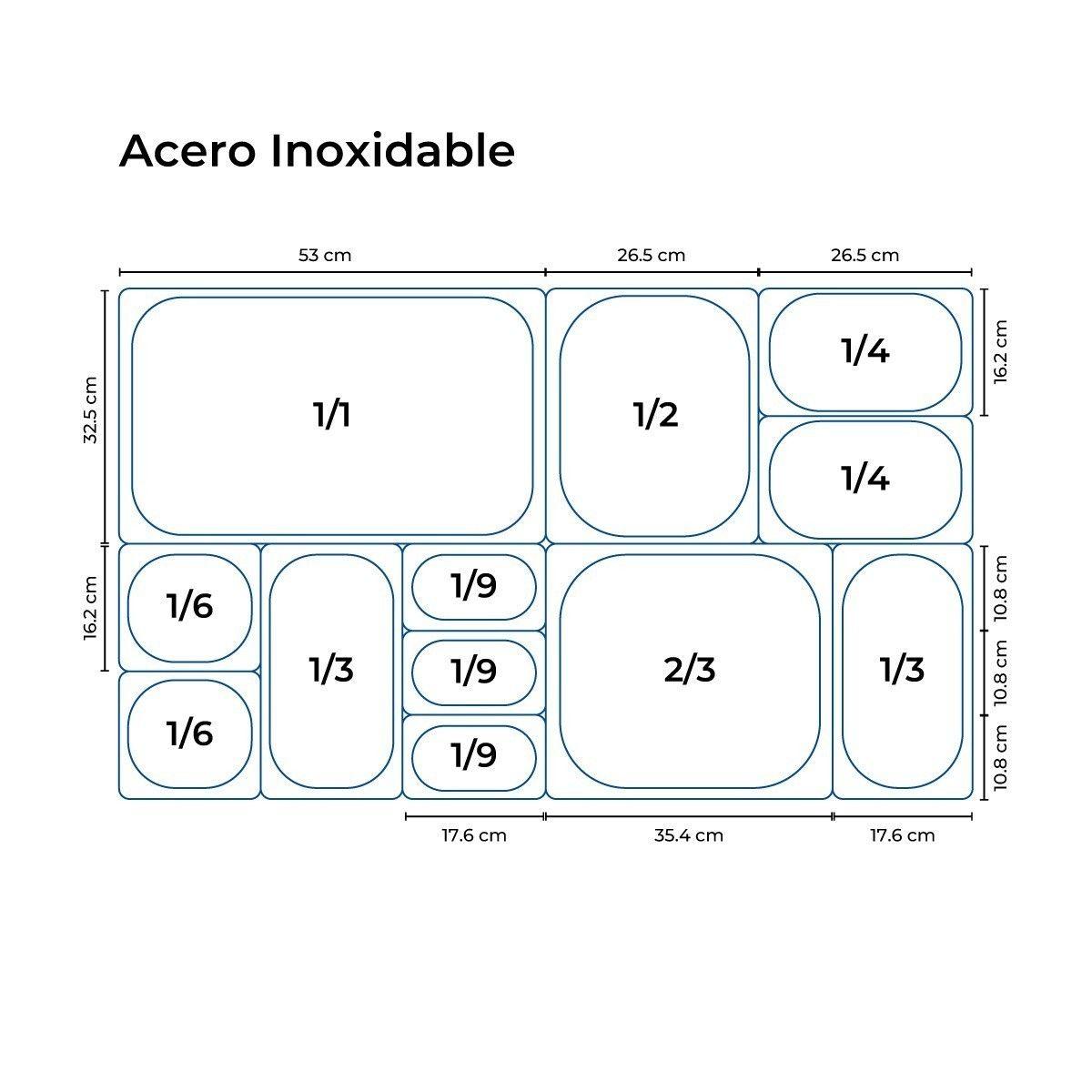 CONTENEDOR GASTRONOMICO ACERO INOXIDABLE GN 1/2 X 2 CM-5