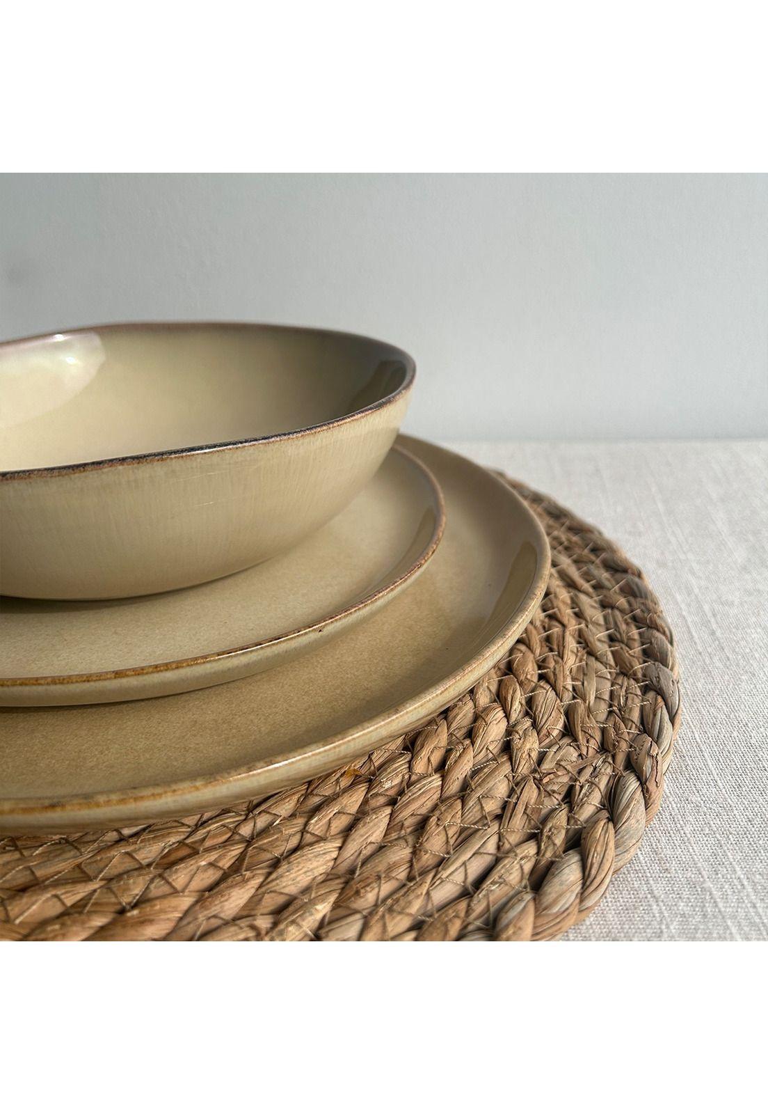 Set De 6 Plato Redondo Ceramica 20 Cm Linea Ekos-2