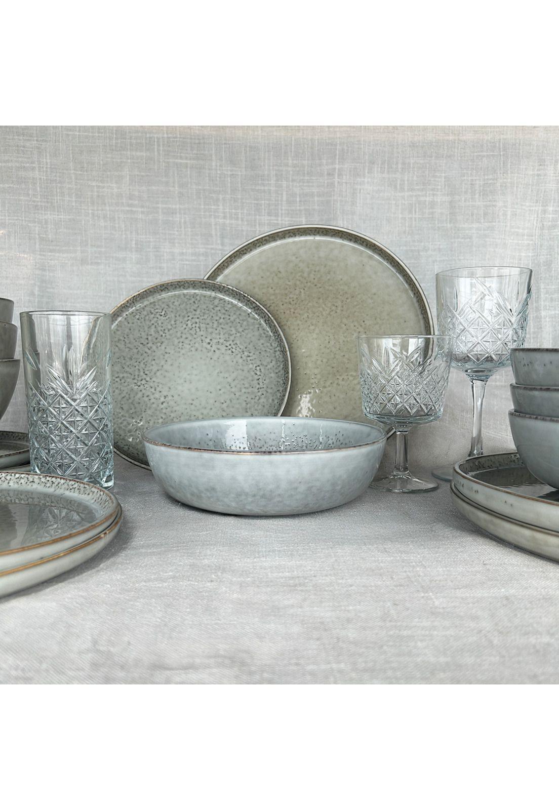 Set Vajilla 18 Piezas Cerámica Gris Linea Oslo-2