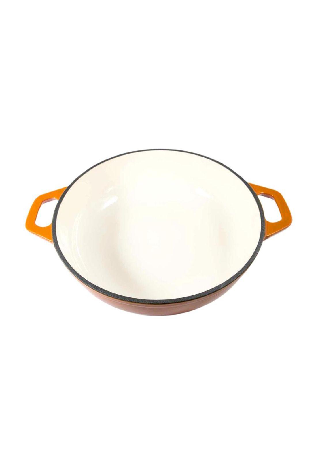 OLLA HIERRO FUNDIDO NARANJA 30x9 cm-2