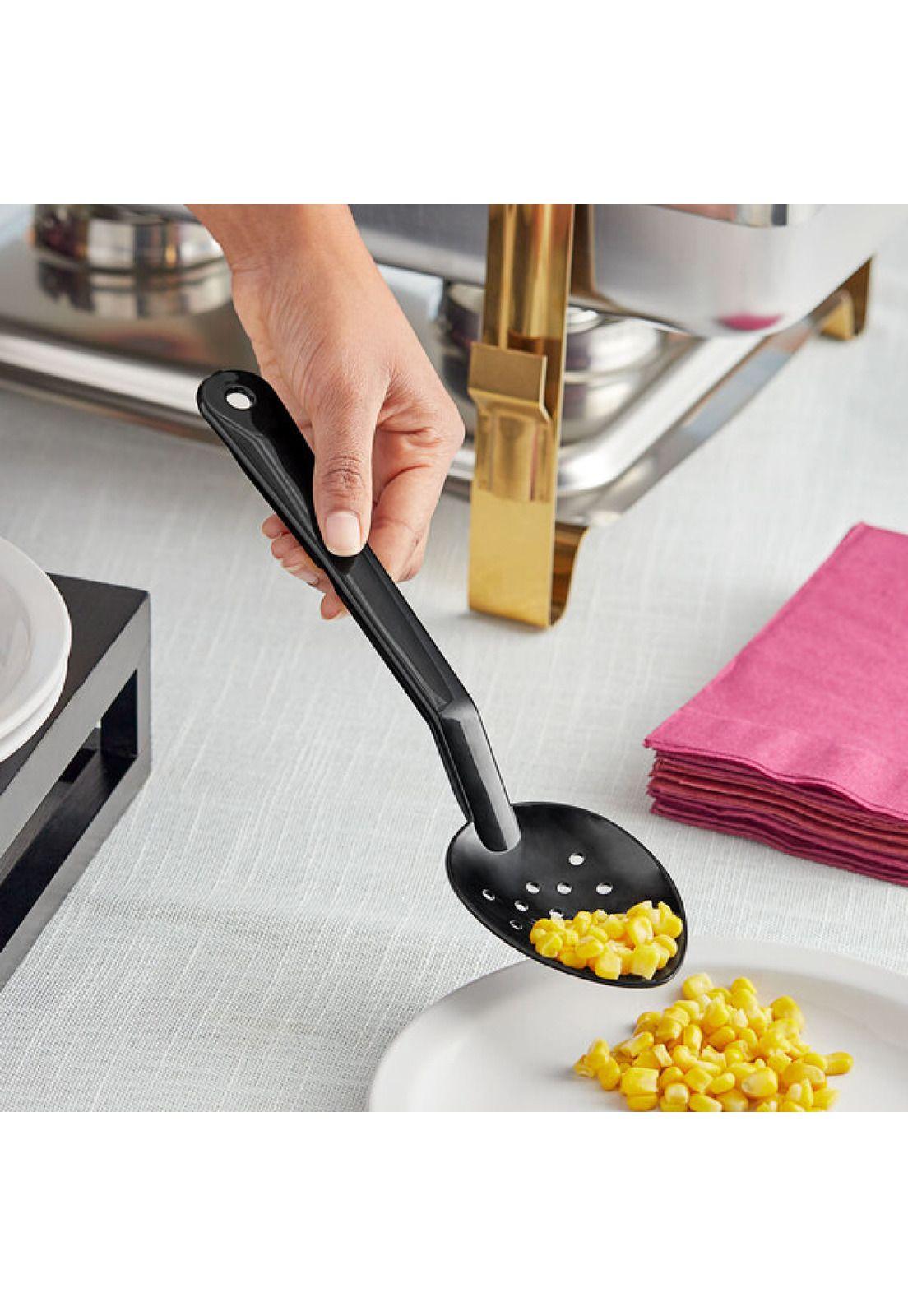Cuchara Perforada Buffet Policarbonato Negro 29,5 Cms.-2