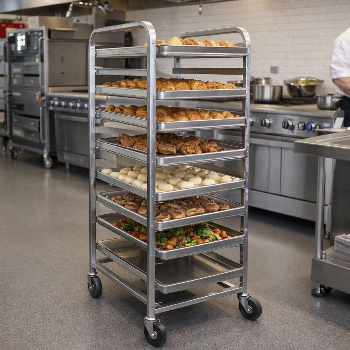 CARRO BANDEJERO SIMPLE ACERO PARA BANDEJA 65x45 cm-1