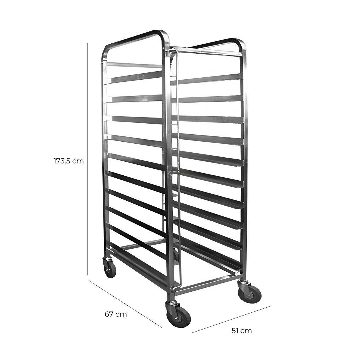 CARRO BANDEJERO SIMPLE ACERO PARA BANDEJA 65x45 cm-2