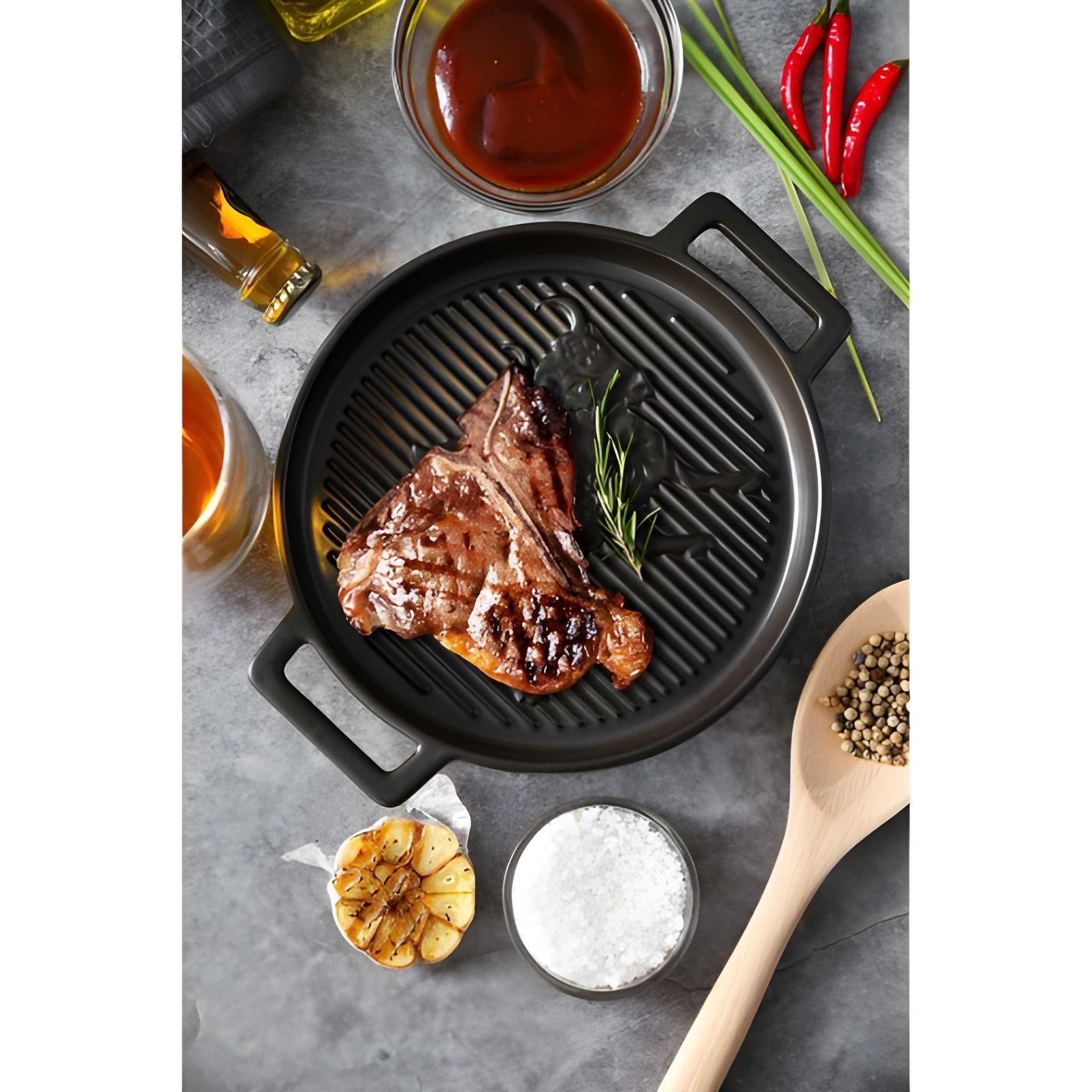 Fuente Redonda Grill Cerámica Gres 24.8x20x3 Cm-3