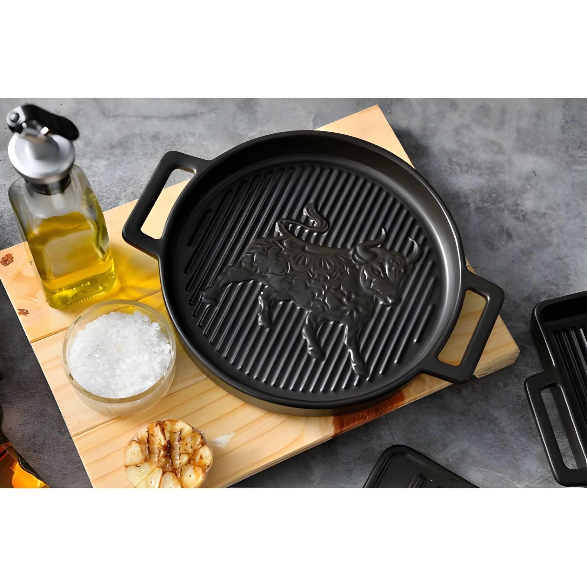 Fuente Redonda Grill Cerámica Gres 24.8x20x3 Cm-4