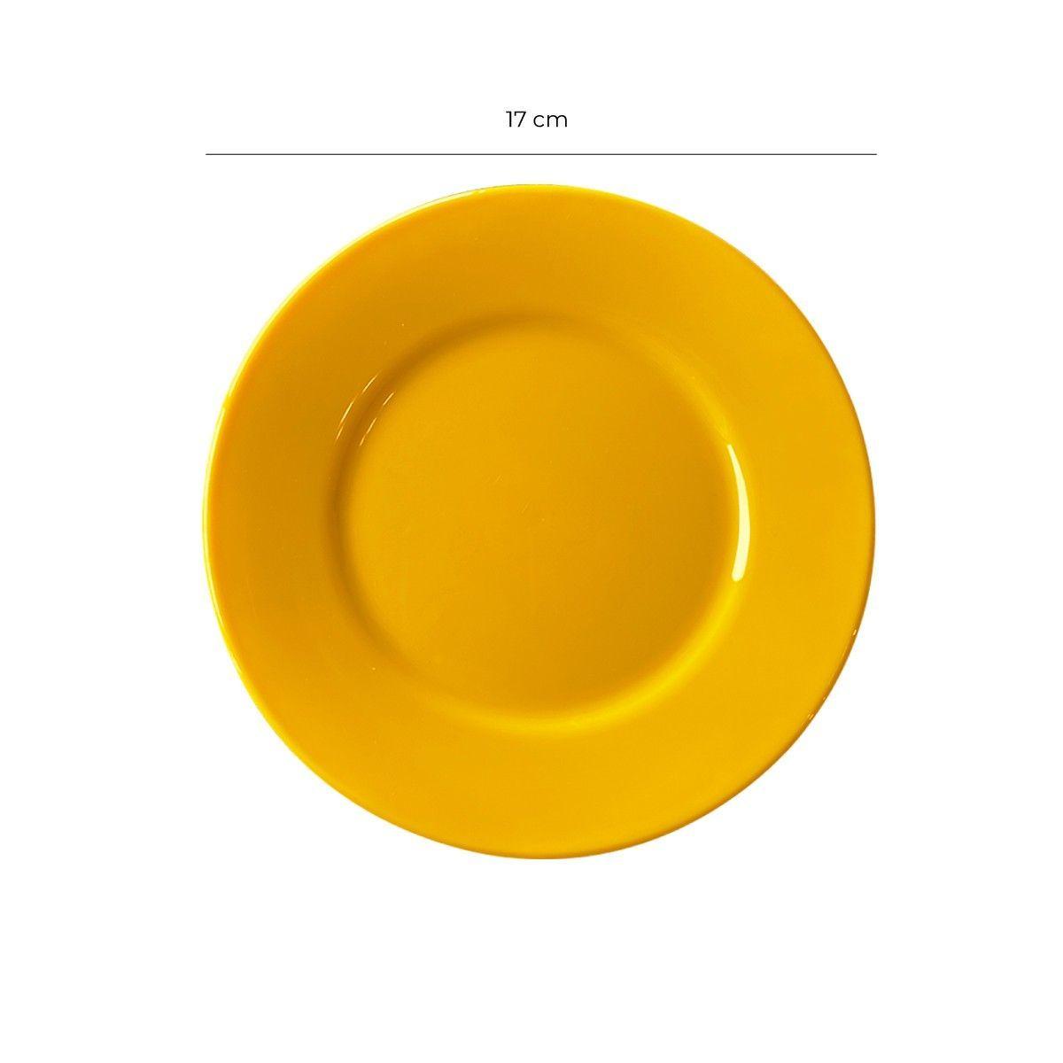 Set De 6 Plato Policarbonato Amarillo 17cm-5