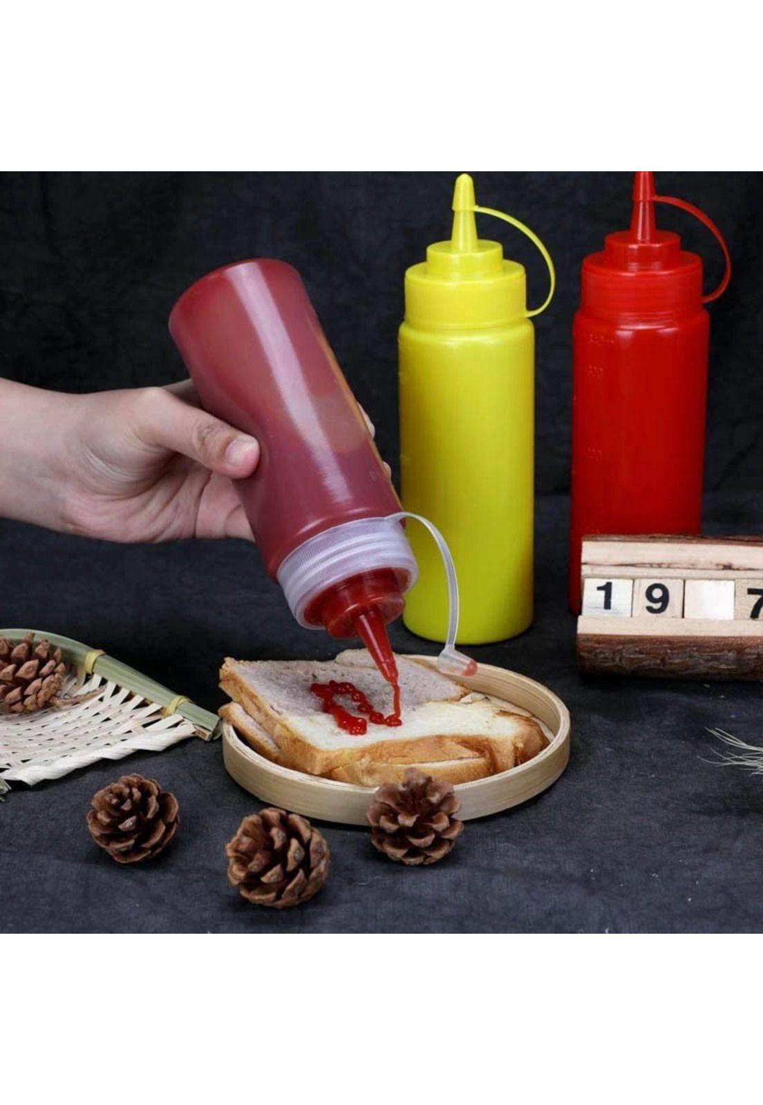 SET 2 BOTELLA DISPENSADORA SALSA GRADUADA ROJA 350ML-4