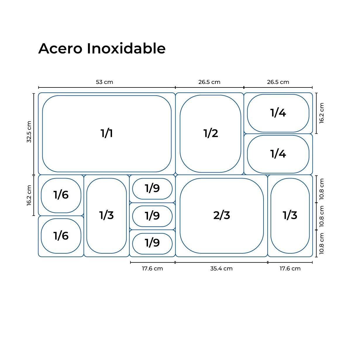 CONTENEDOR GASTRONOMICO ACERO INOXIDABLE GN 1/1 X 2 CM-5
