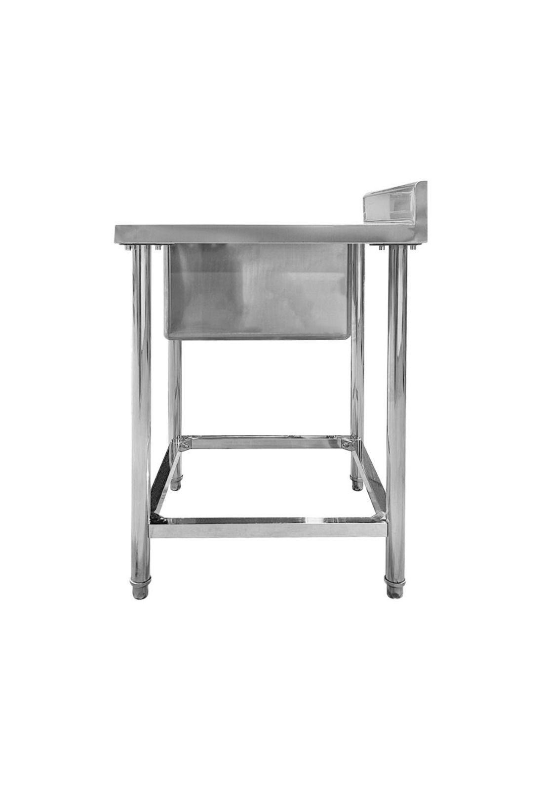 LAVADERO MURAL 1 TAZA ACERO INOXIDABLE 60X60X80 CM PATA REDONDA ARMABLE-6