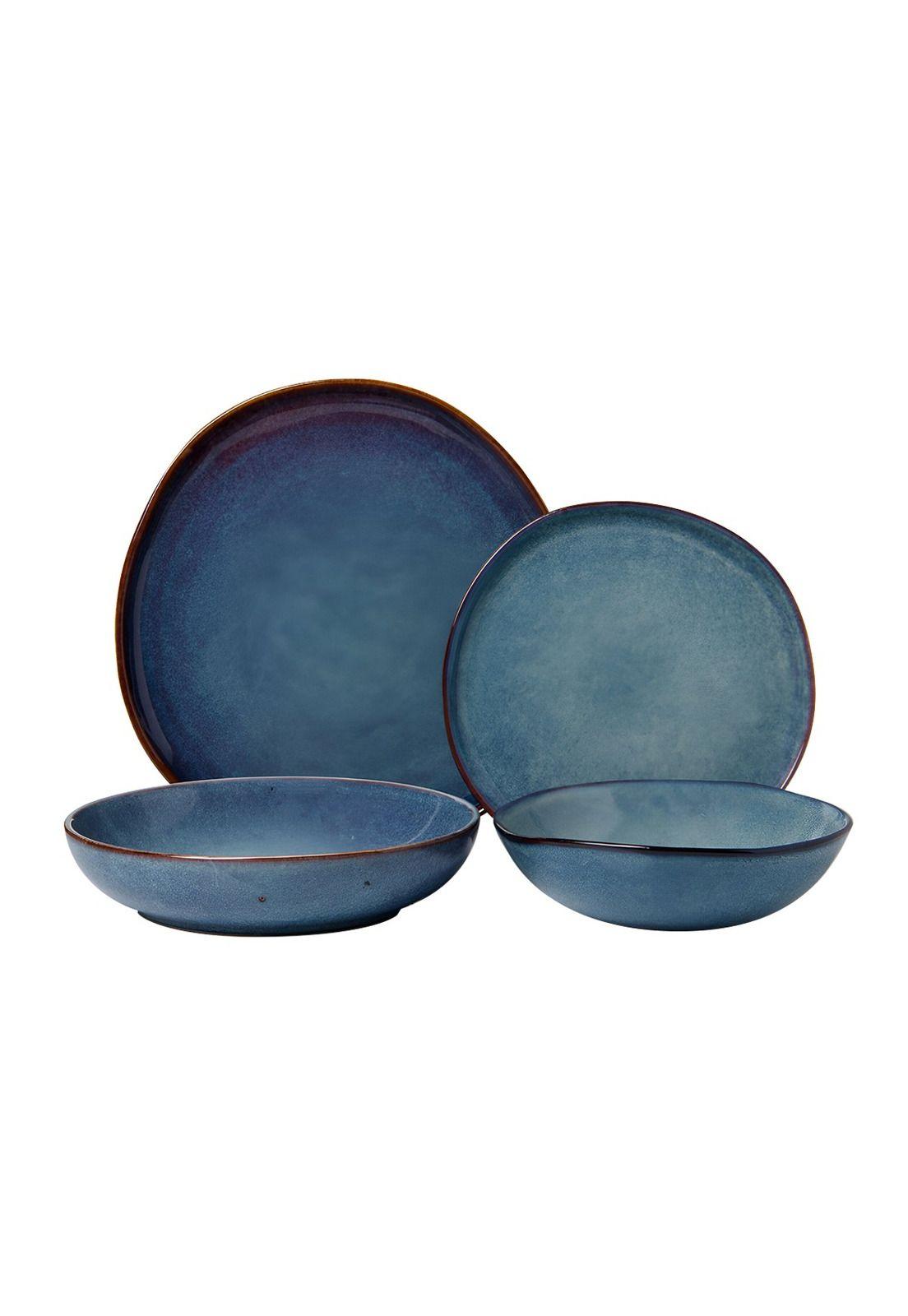 Set 6 Platos Redondo Ceramica 21 Cm Linea Efes - ( Tipo Gres)-2