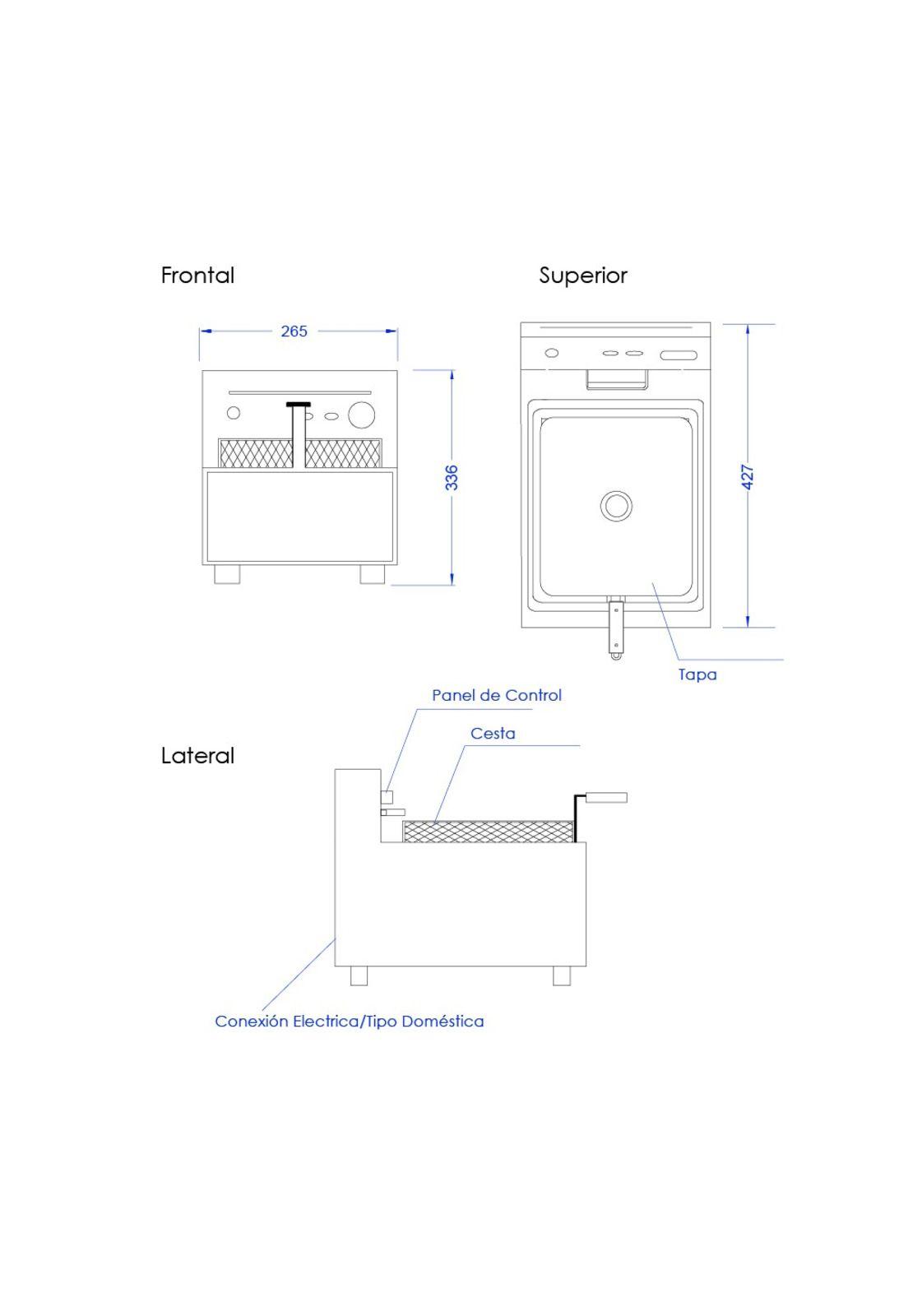 FREIDORA ELECTRICA SOBREMESA SINGLE-3