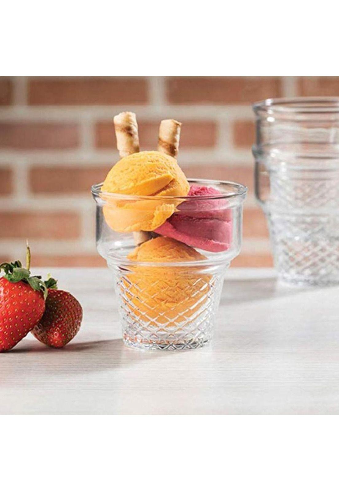 Set De 6 De Copa De Helado Postre Tipo Cono Vidrio Templado 245 Cc.-1