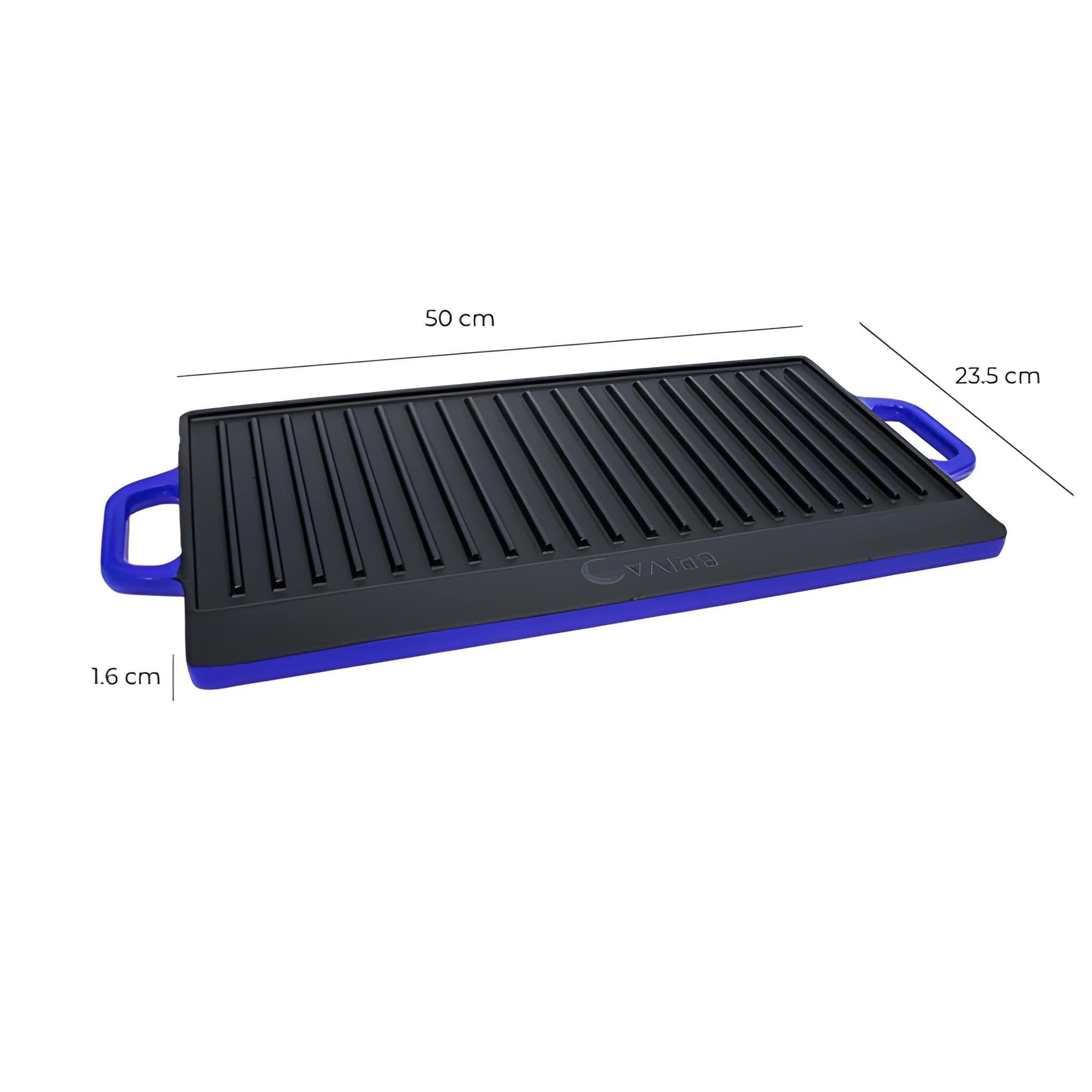 PLANCHA REVERSIBLE HIERRO AZUL 50x23.5x1.6 cm-4