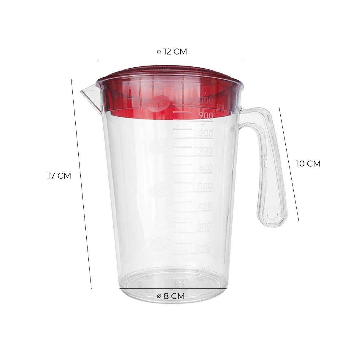 JARRO GRADUADO POLICARBONATO TRANSPARENTE CON TAPA 1 LITRO-7