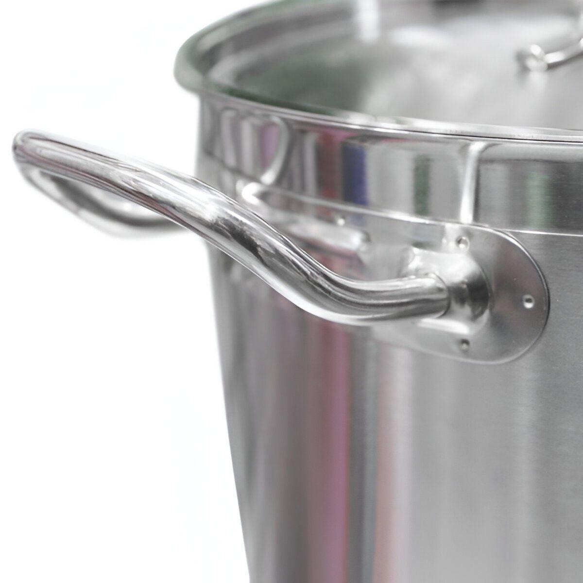 OLLA CON TAPA ACERO INOXIDABLE FONDO DIFUSOR 23 LITROS-2