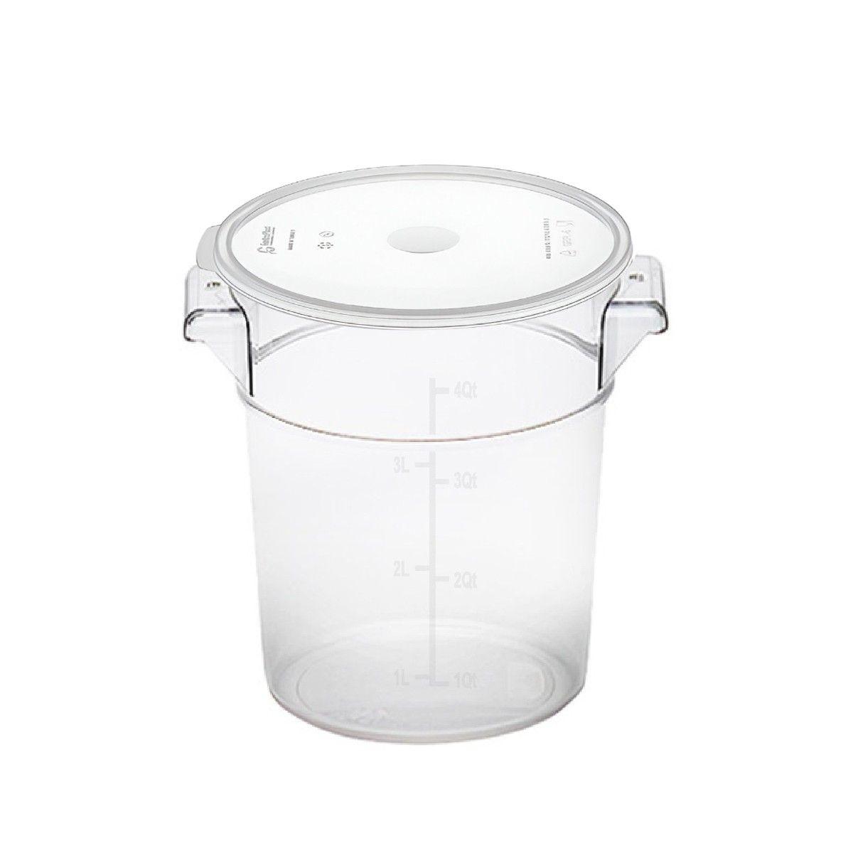 CONTENEDOR POLICARBONATO REDONDO 4.2 LTS CON TAPA TRANSPARENTE-0