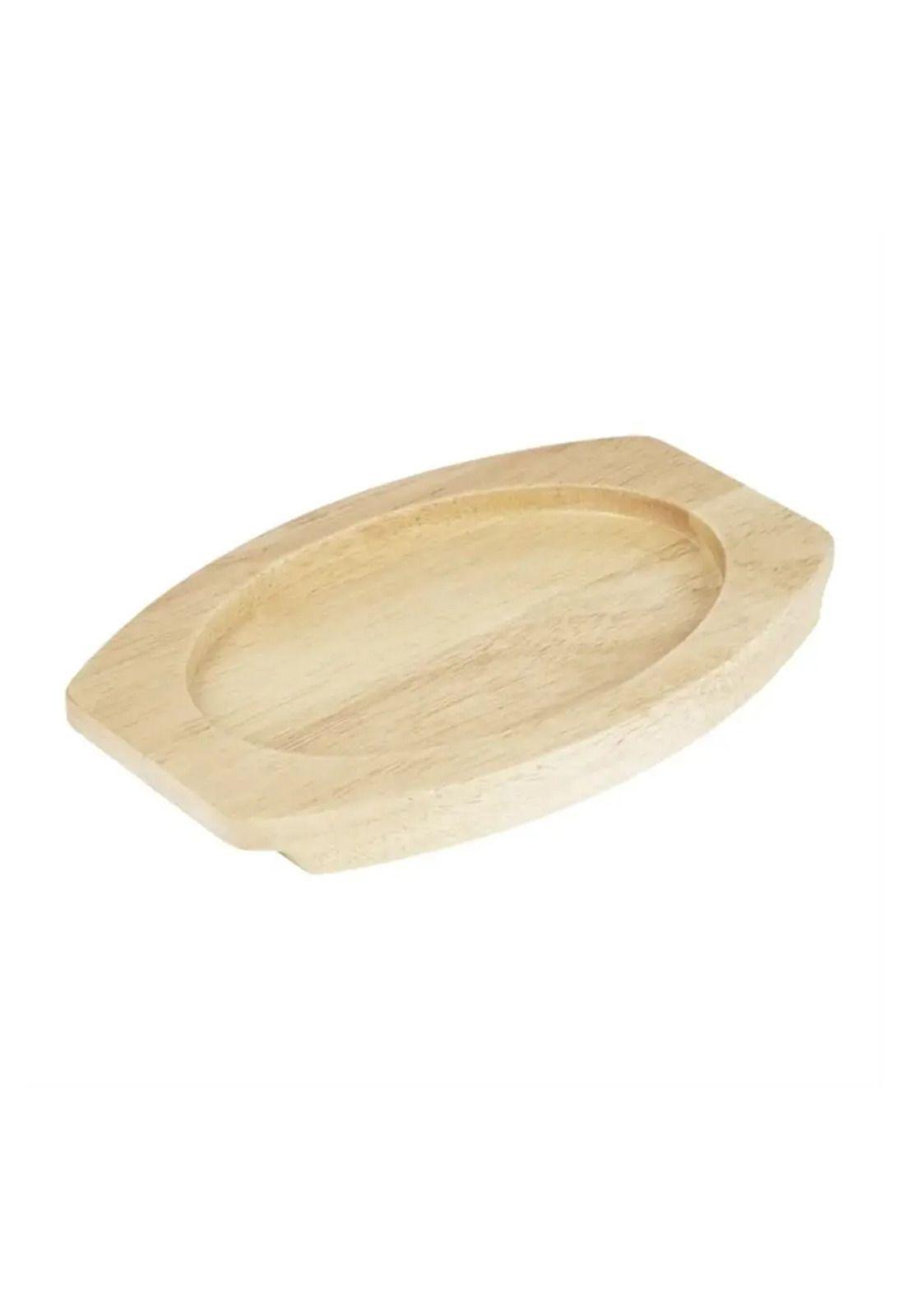 Sarten Hierro Ovalado Con Base Madera 20X10X3 Cm-3