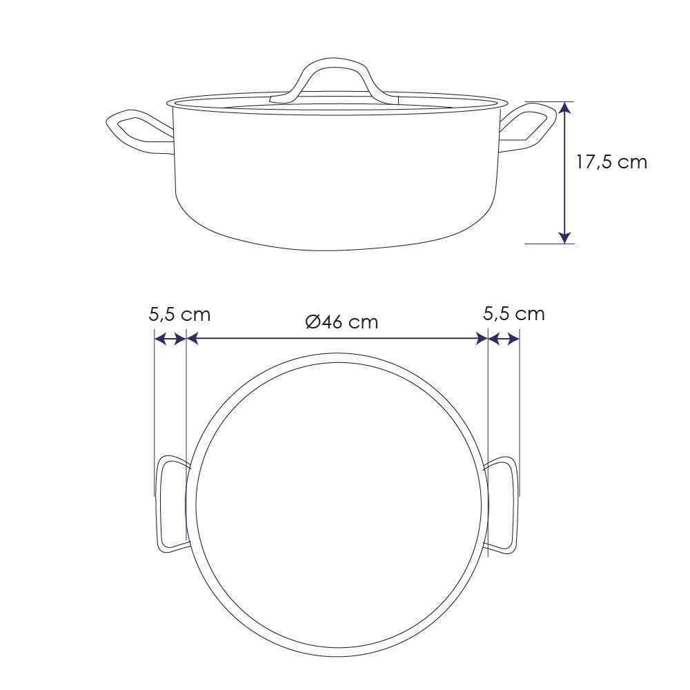 OLLA ARROCERA ACERO INOXIDABLE CON TAPA Y FONDO DIFUSOR 27 LTS-8