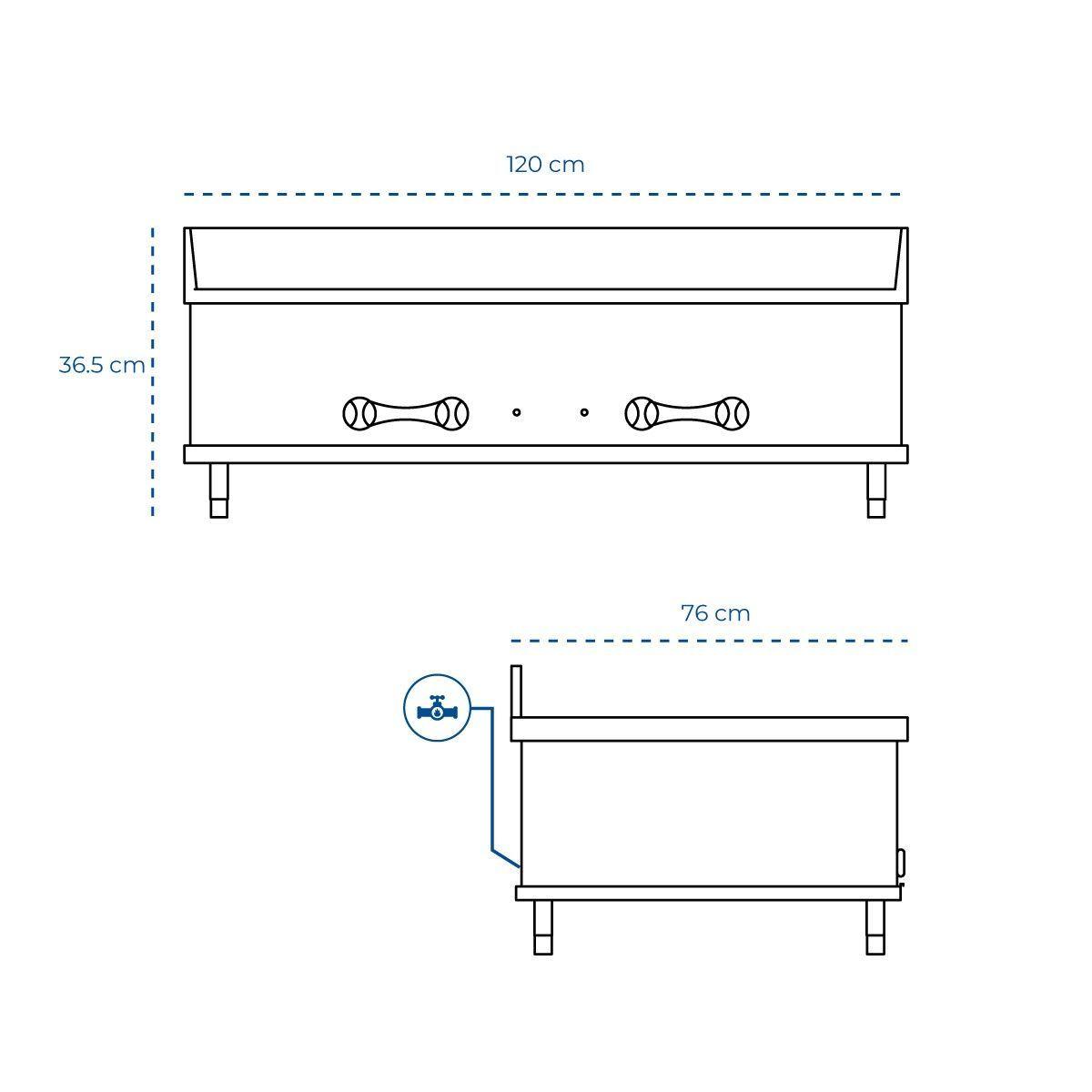 Parrilla A Gas Volter 120 x76 Cm Modelo GB-48-6