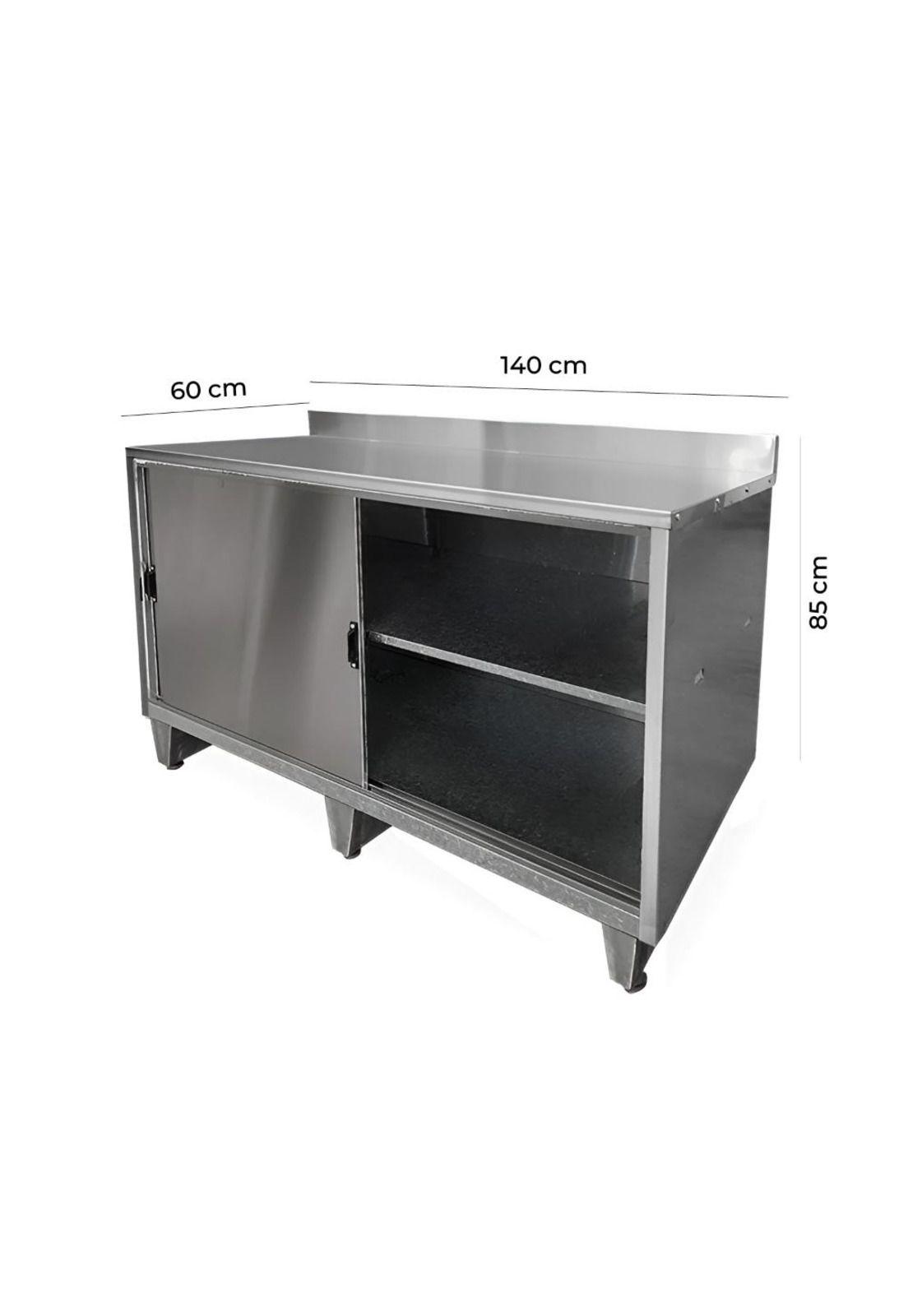MESON MURAL ACERO INOXIDABLE PUERTAS CORREDERAS 140 CM-2