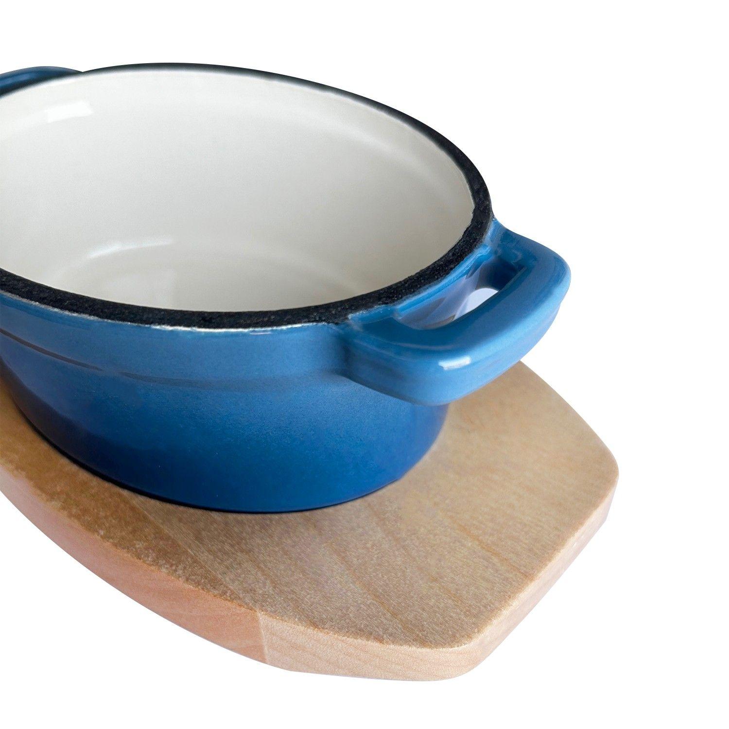 MINI OLLA HIERRO ENLOZADO OVALADA AZUL 15.5X9.2X4.8 CM-4