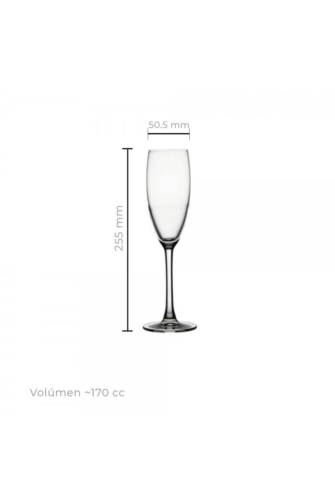 Set De 6 Copa Vidrio Champagne Cristal 170 Cc. Línea Reserva-2