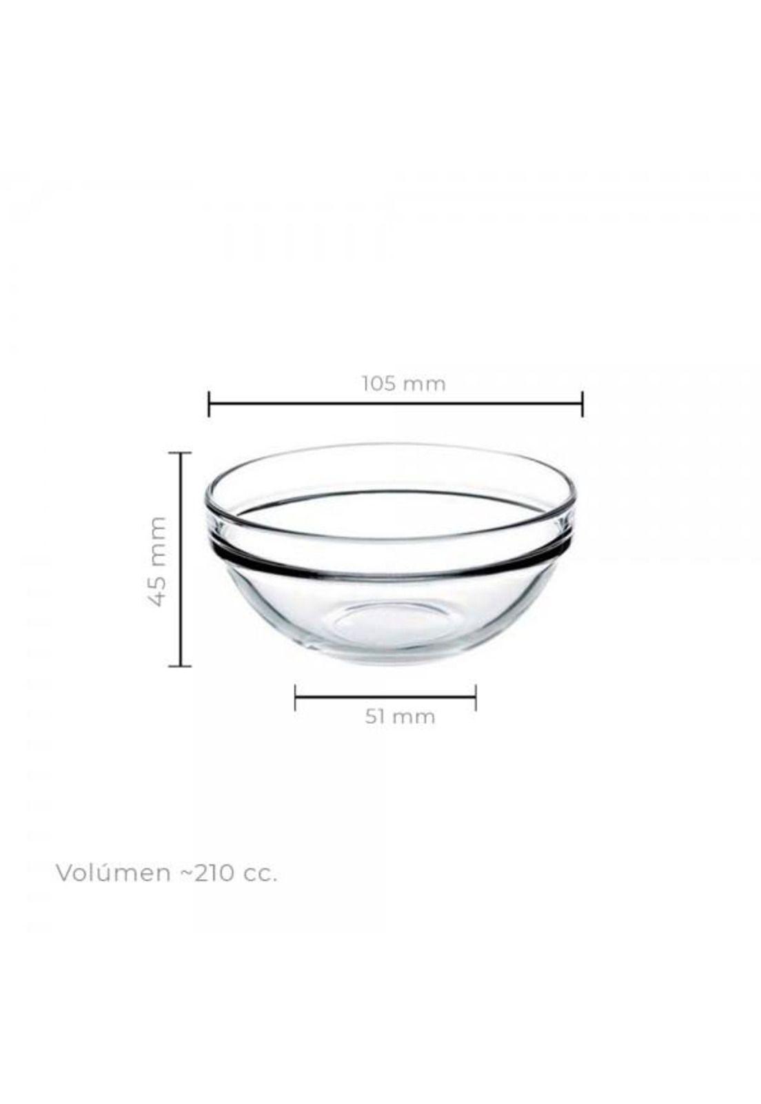 SET DE 6 BOWLS VIDRIO TEMPLADO 10.5 CM-2