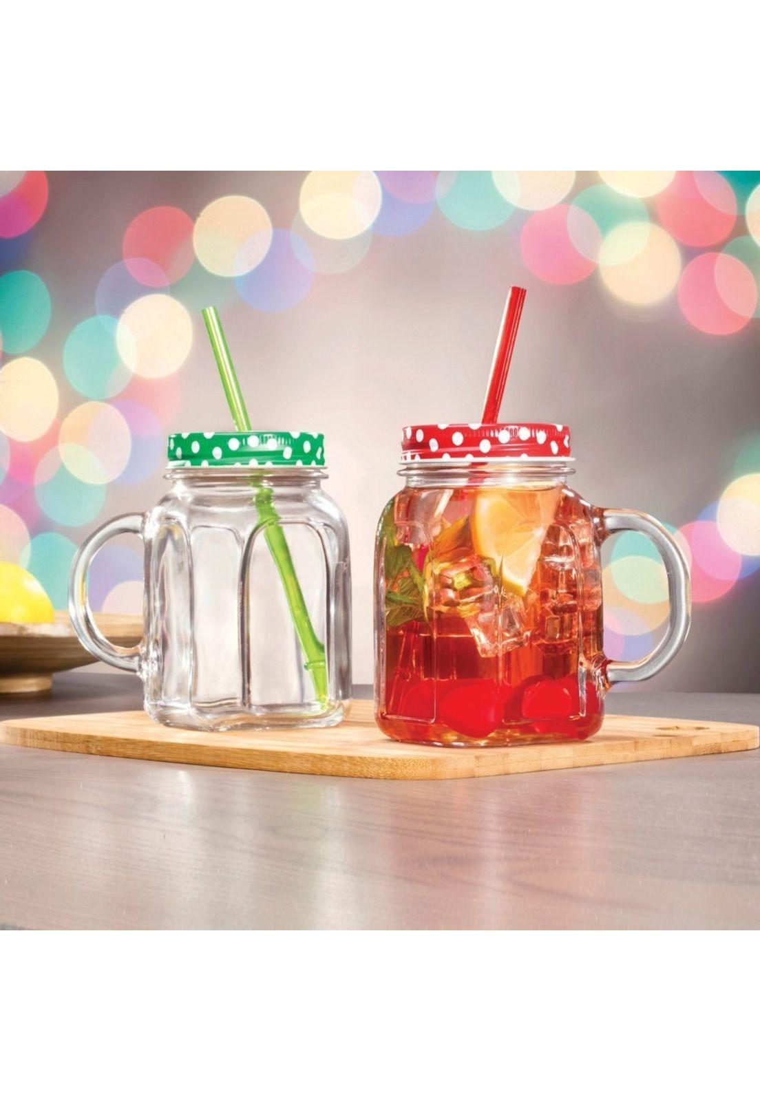 Set De 6 Frasco Vidrio Con Asa 450 Cc. Pasabahce Sin Tapa-1