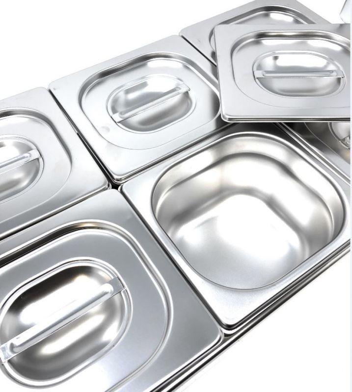 TAPA CONTENEDOR GASTRONOMICO ACERO INOXIDABLE GN 1/6-2