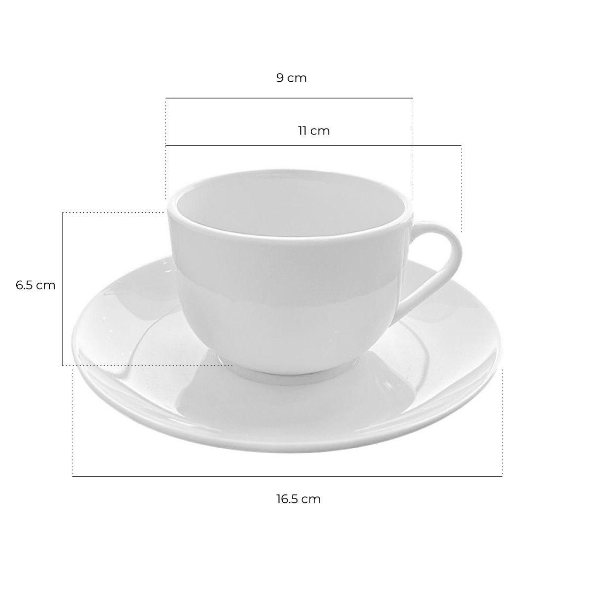 SET DE 6 TAZAS Y PLATO DE TE PORCELANA 220CC COUPE LÍNEA PADUA-8