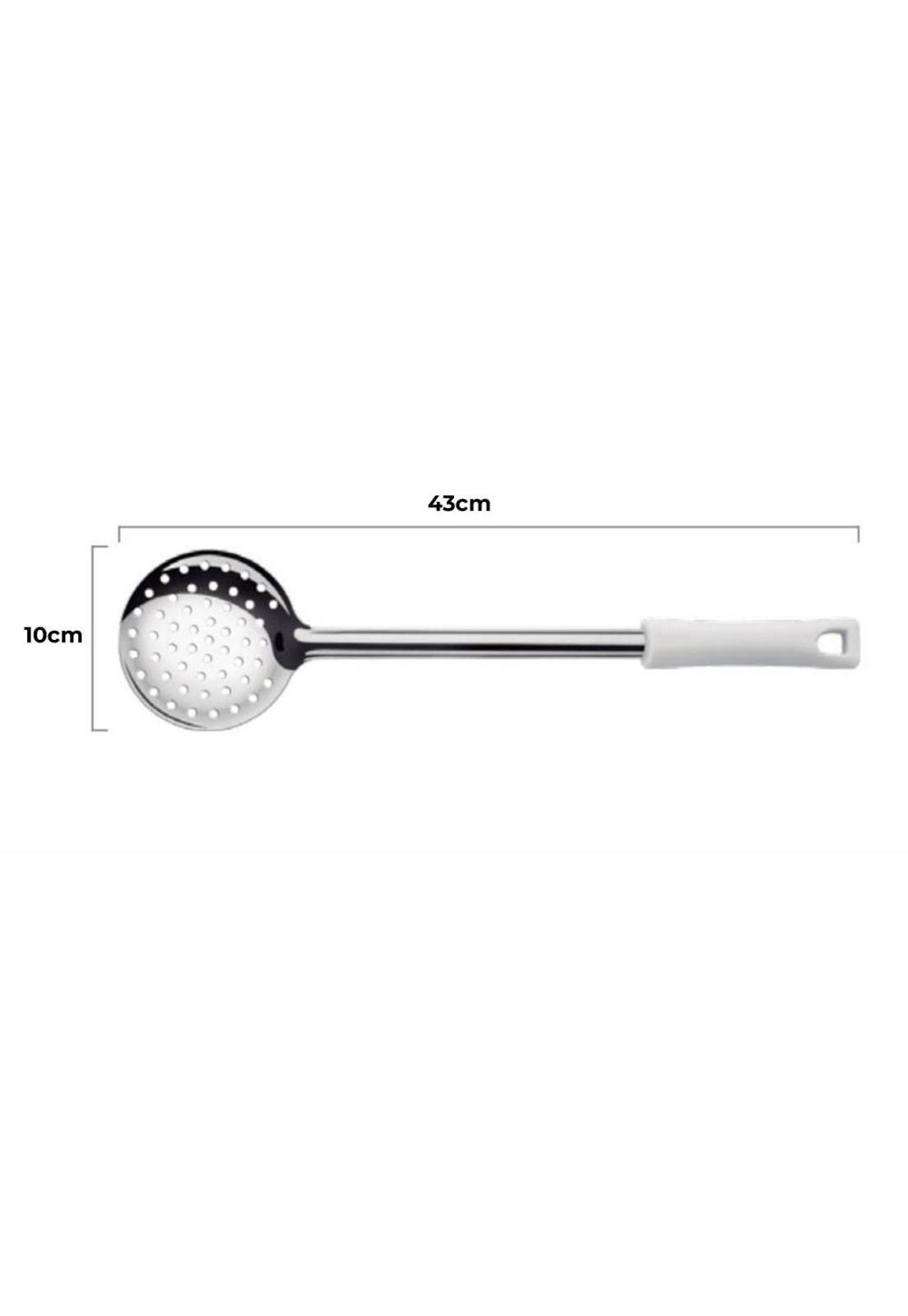ESPUMADERA ACERO INOX 23 CM MANGO BLANCO-1