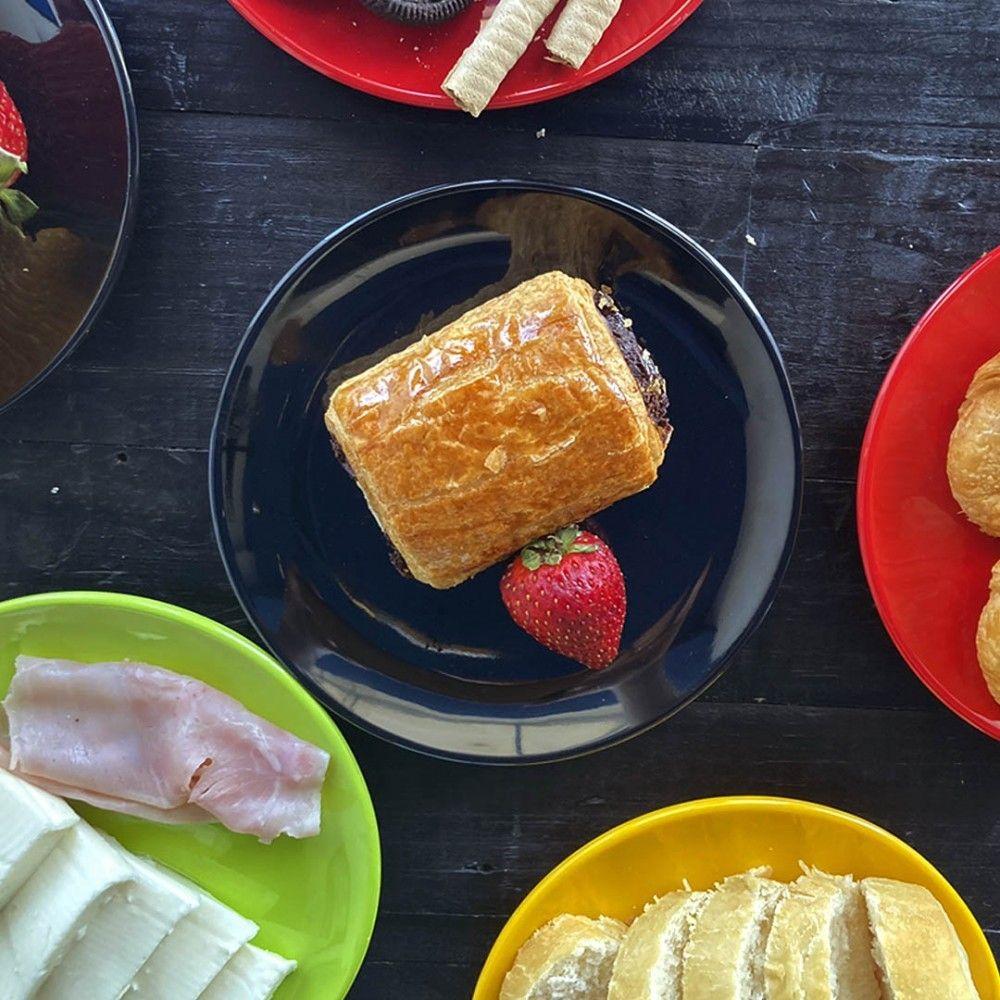 PLATO MELAMINA REDONDO SIN BORDE NEGRA 17 CM LÍNEA CLÁSICA-4