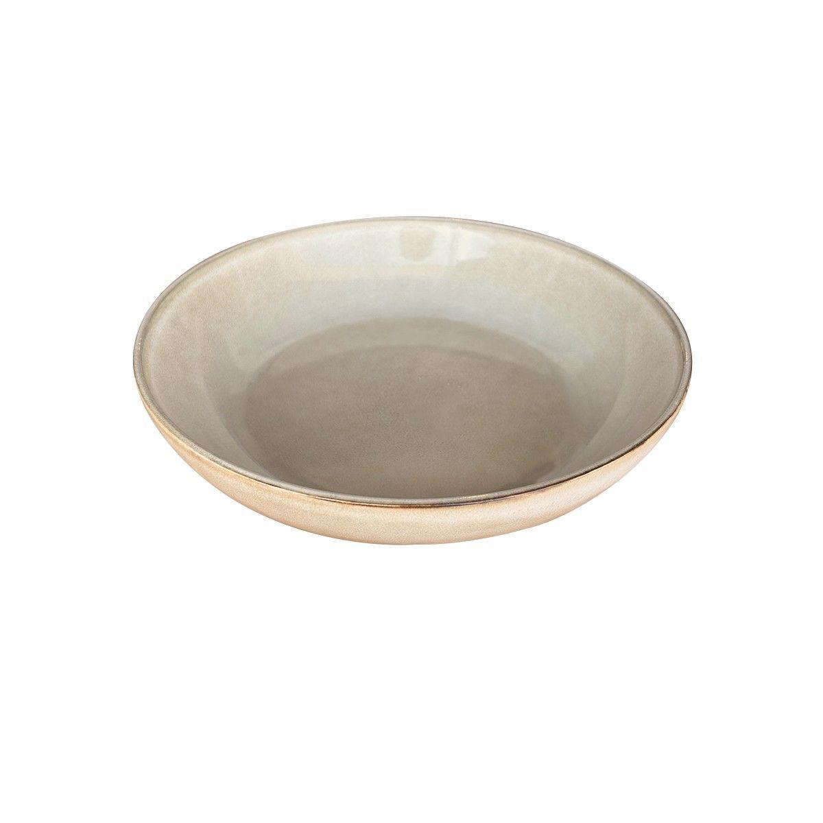 SET 6 BOWL REDONDO CERAMICA 21.8X5 CM BEIGE LINEA OSLO-2