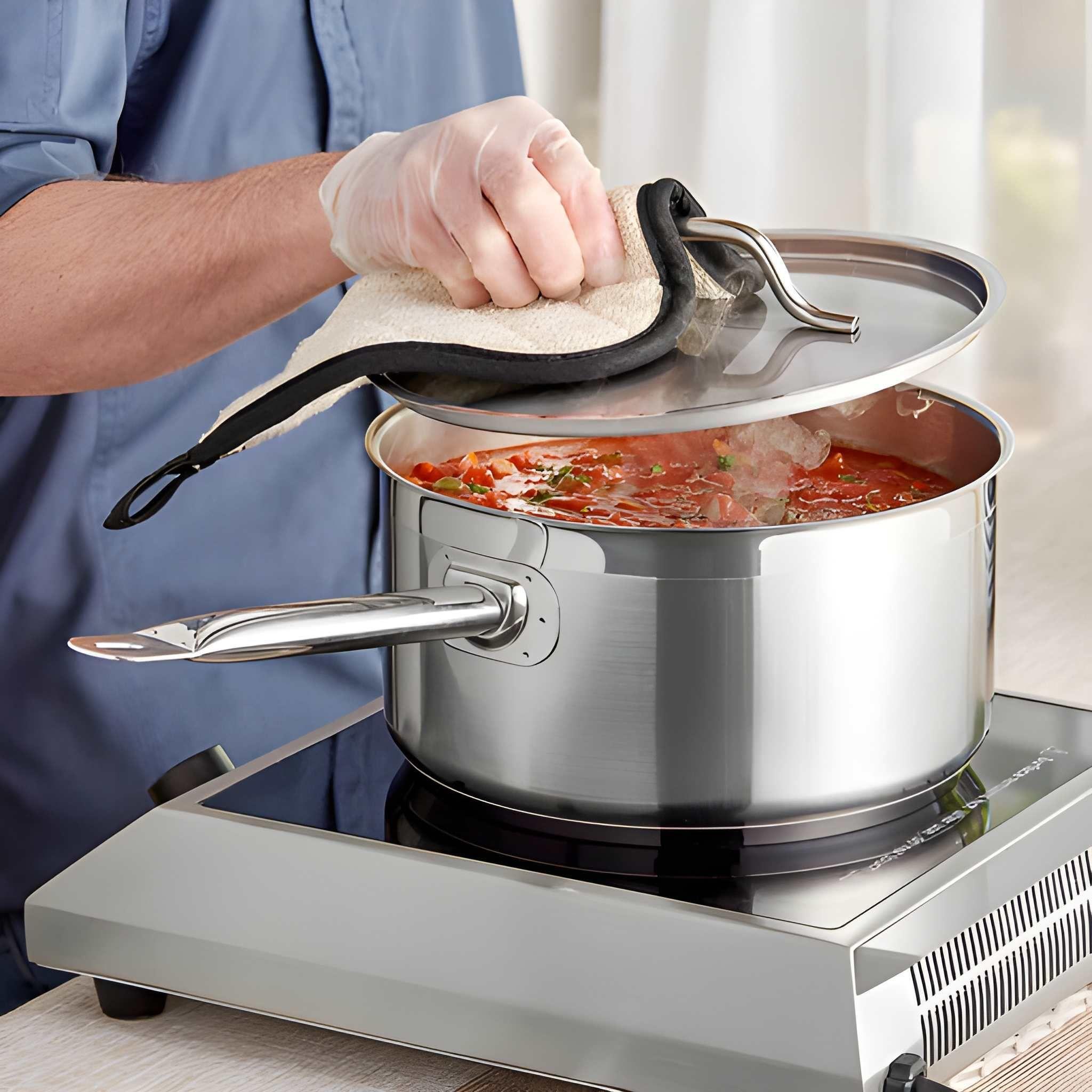 CAZO ALTO ACERO INOXIDABLE CON TAPA Y FONDO DIFUSOR 2.8 LITROS-2