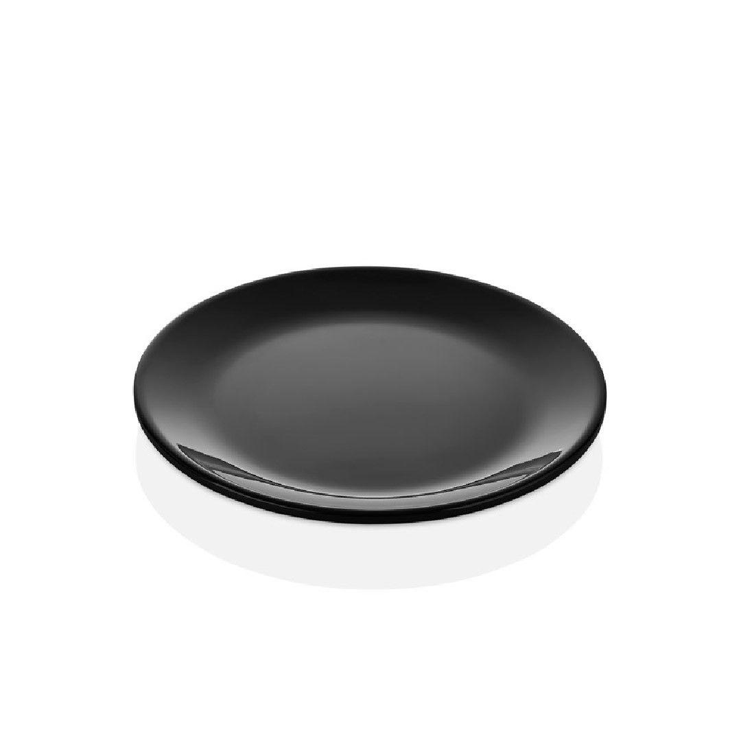 SET DE 6 PLATO REDONDO 20 CM. MELAMINA NEGRA-2