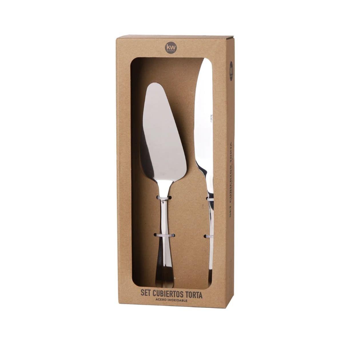 SET CUBIERTOS PARA TORTA 2 PIEZAS ACERO INOXIDABLE-2