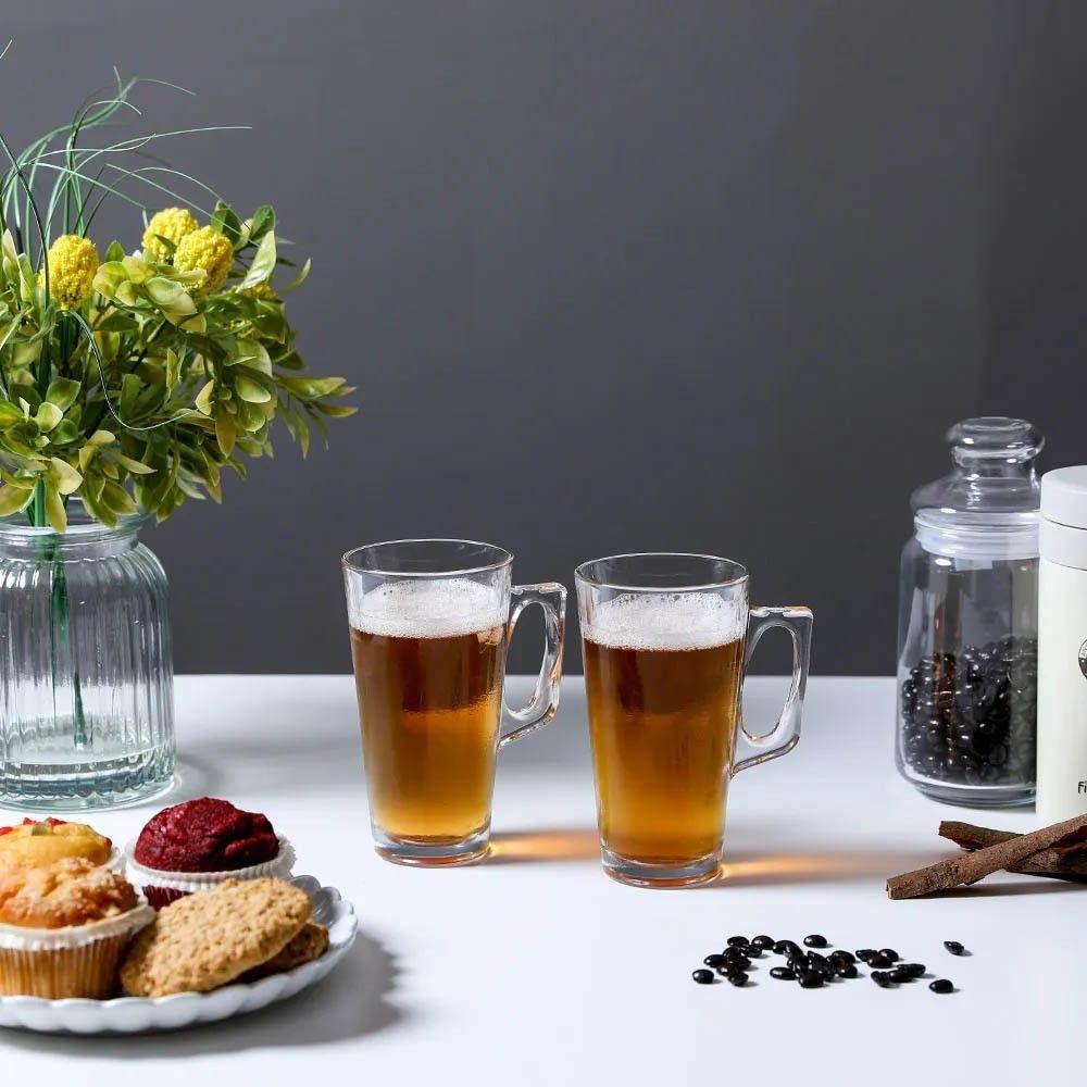 Set De 4 Taza Vidrio C/ Aza 300 Cc. Mod. Vela-2