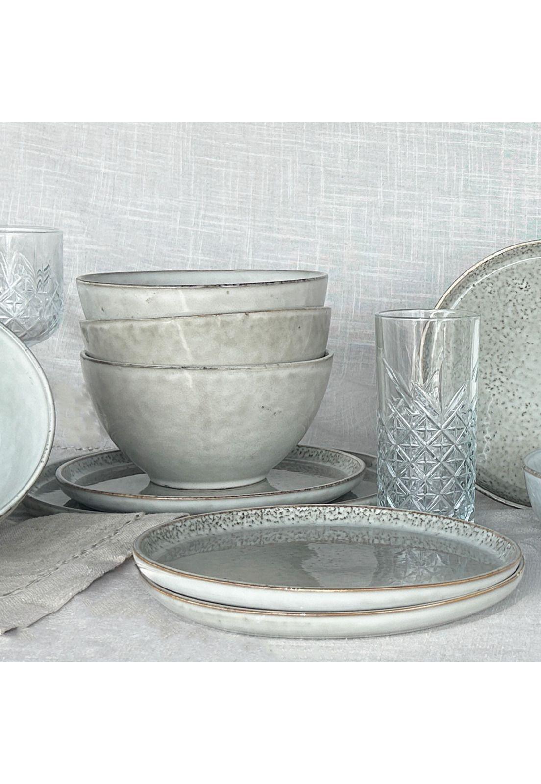 Set Vajilla 18 Piezas Cerámica Gris Linea Oslo - A-6