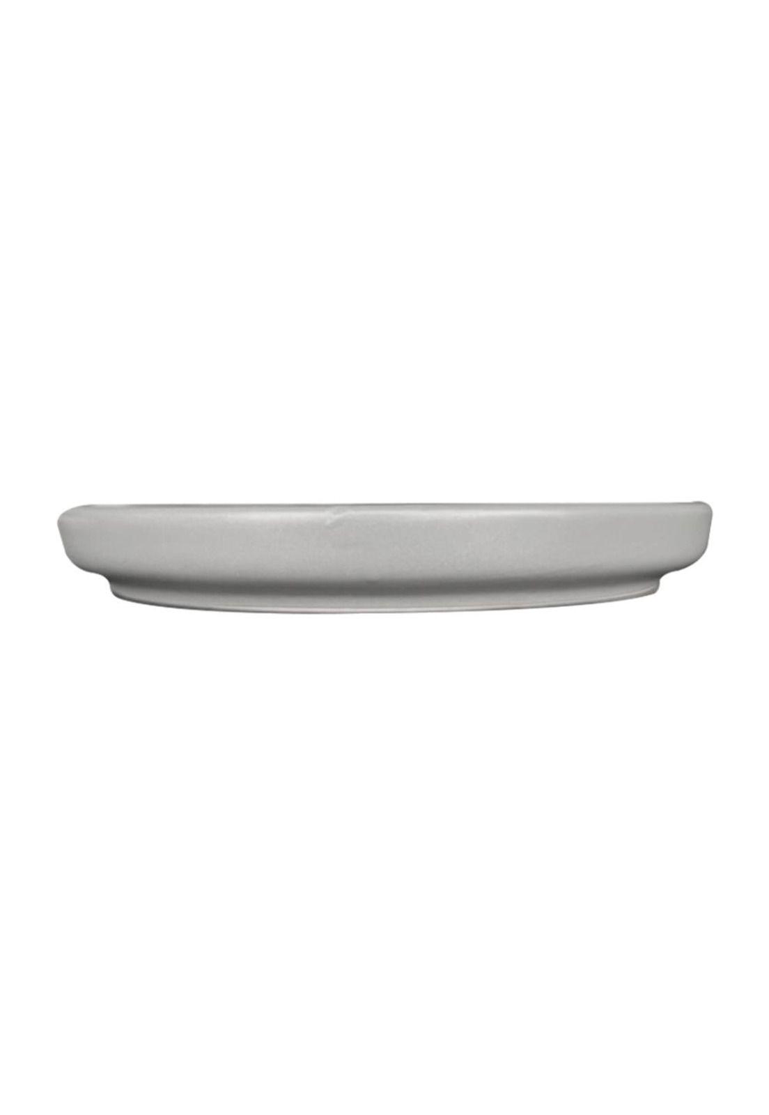 SET DE 4 PLATO ENTRADA CERAMICA RUSTICA 21 CM GRIS LINEA OSL-2