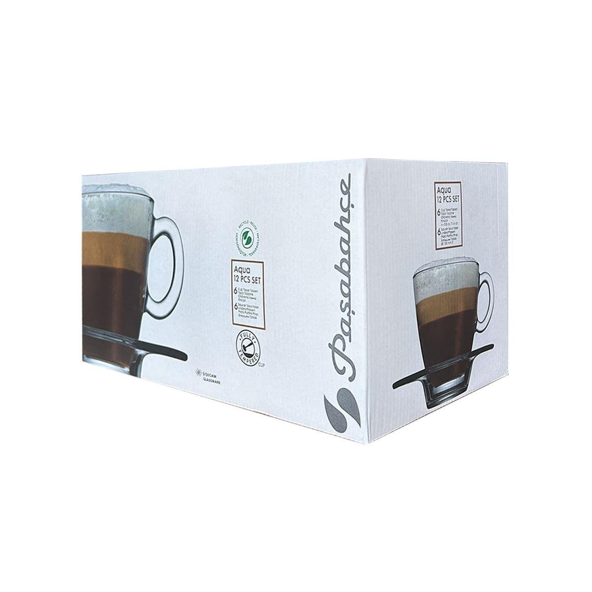 SET DE 6 TAZAS DE TE CON PLATILLO 215 CC. LINEA AQUA-5