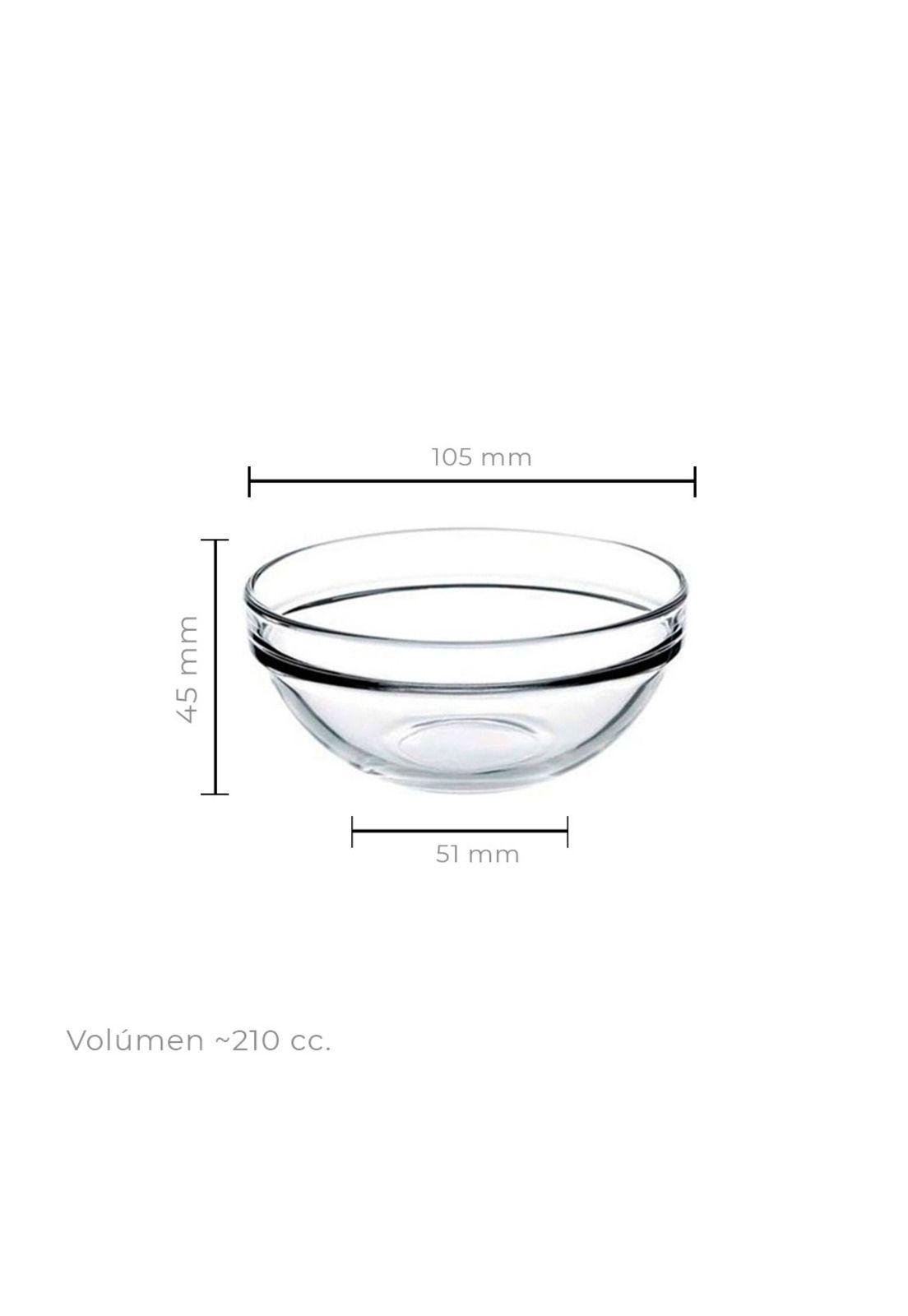 Set De 6 Bowl C/tapa Vidrio Templado 10.5 Cm.-3