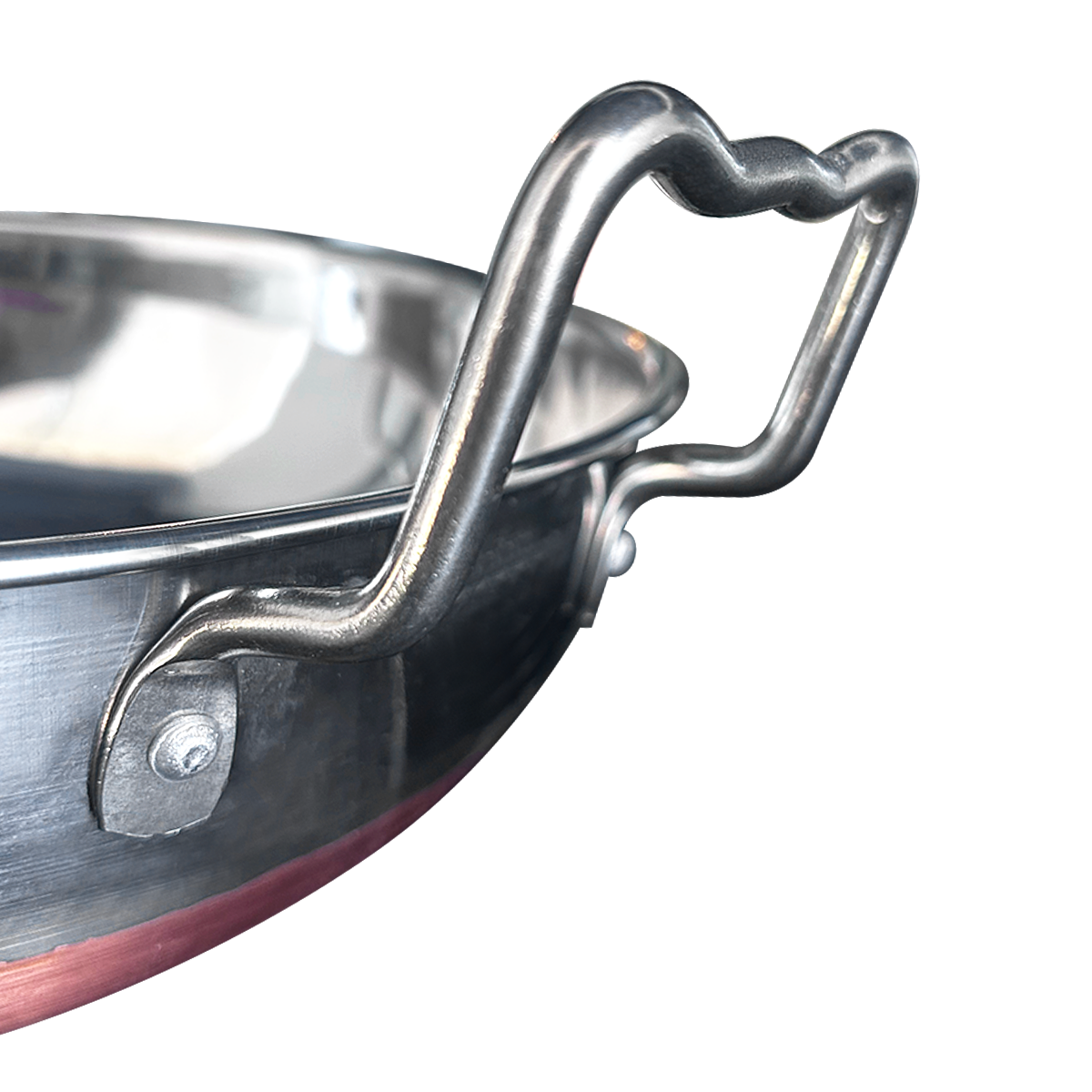 PAILAS DE ACERO CON OREJAS BASE DE COBRE DE 32 CM-4