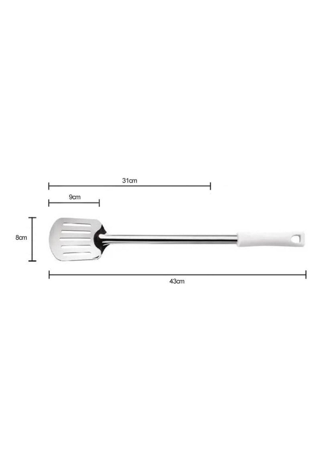 ESPATULA ACERO INOX 31CM MANGO BLANCO-2