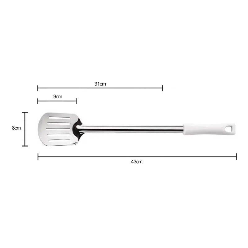 ESPATULA ACERO INOX 31CM MANGO BLANCO-2
