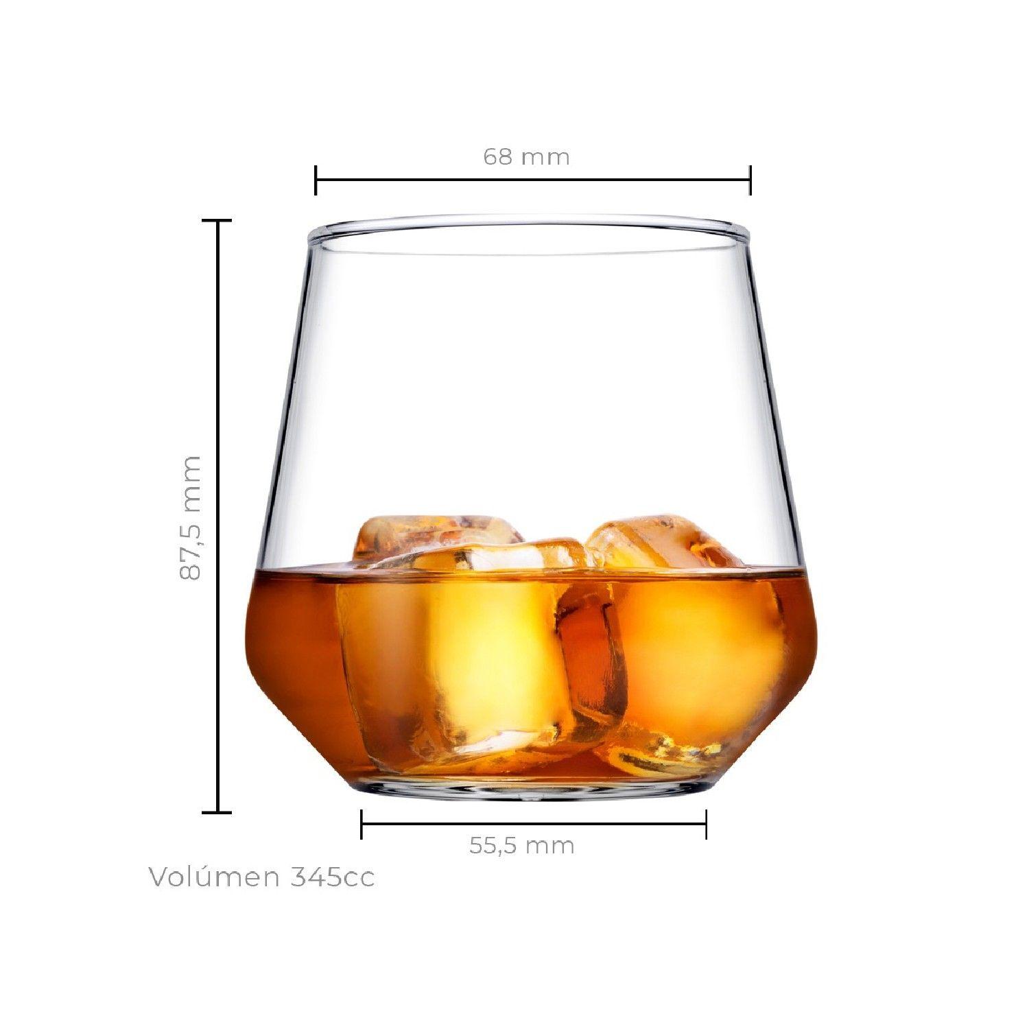 SET 6 VASOS WHISKY BAJO 345 CC LINEA ALLEGRA-2